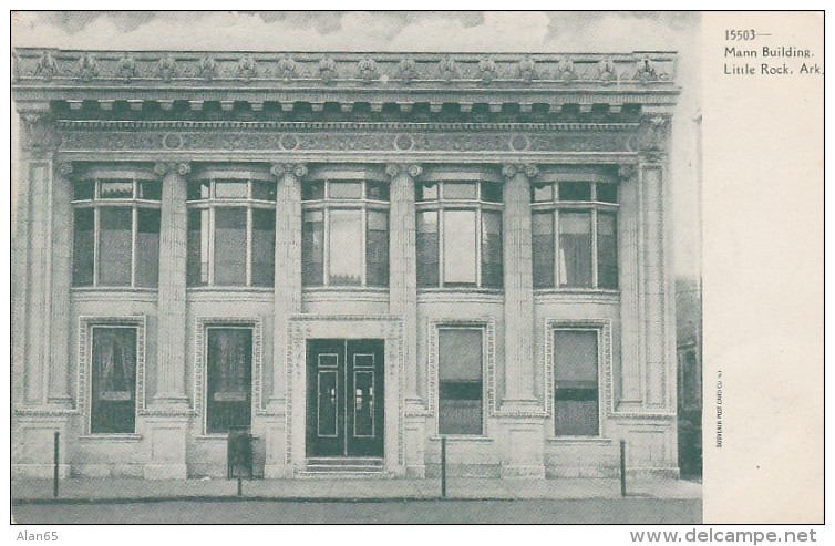 Little Rock Arkansas, Mann Building, Department Store(?) Architecture, C1900s Vintage Postcard - Little Rock