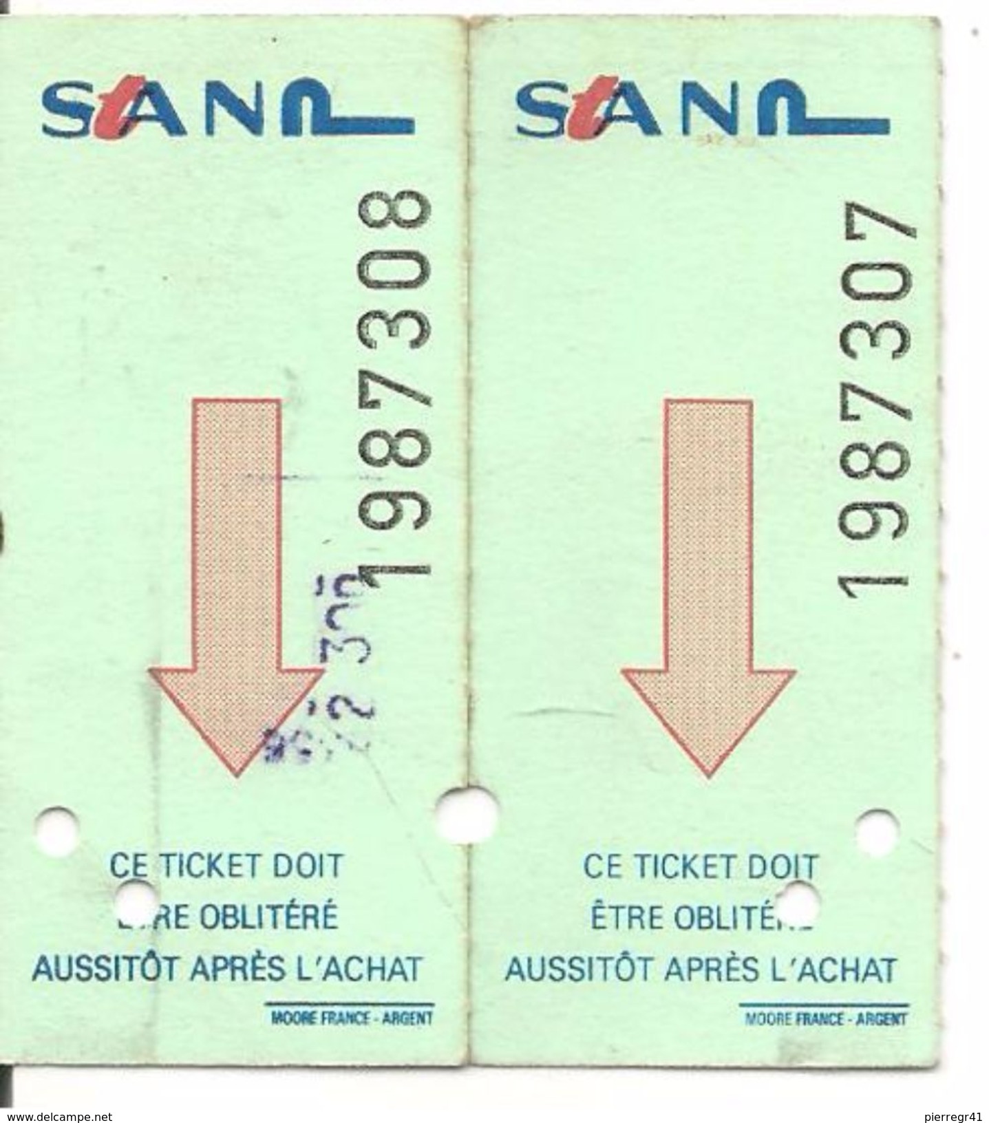 2TICKETS -BUS STAN NANCY 1953???-TBE - Europe