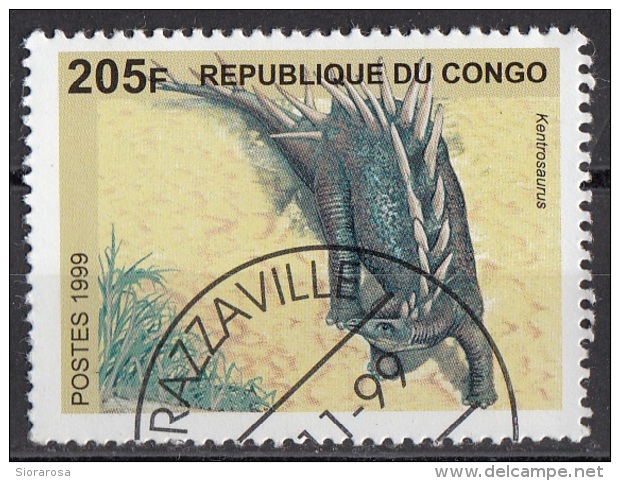 1671 CONGO 1999 - BRAZZAVILLE - Prehistoric Animals. Dinosauri - Kentrosaurus Used - Oblitérés