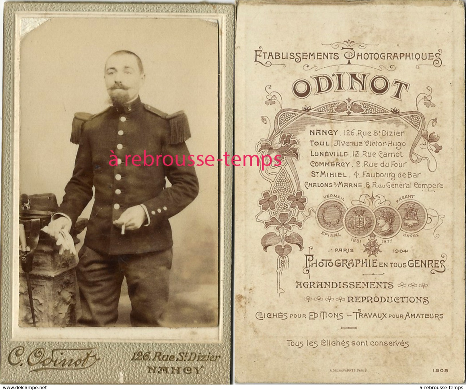 CDV Soldat Du 2e Régiment Photographie Odinot à Nancy - Guerre, Militaire