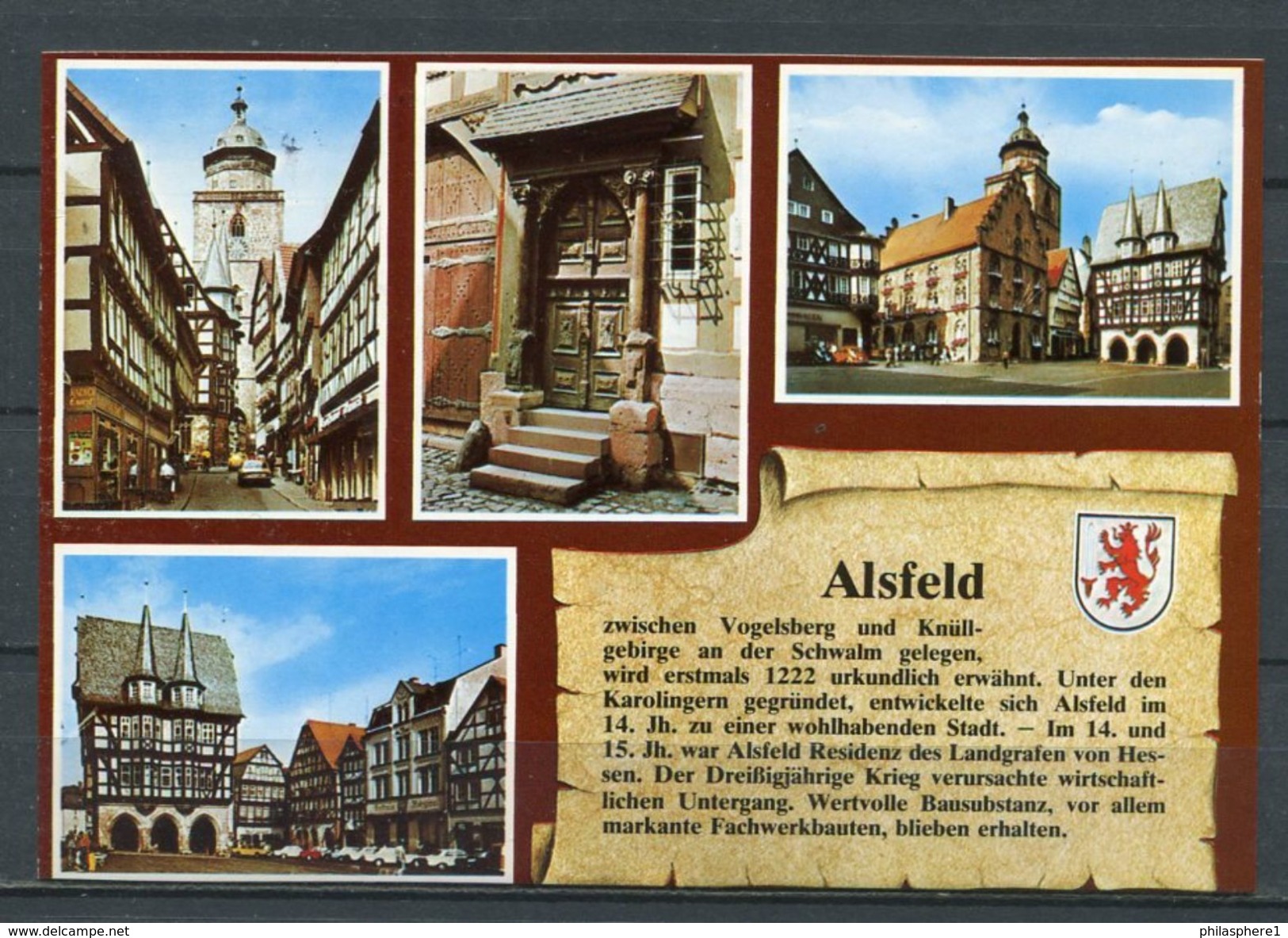 (03723) Alsfeld - Mehrbildkarte Mit Kleinem Geschichtlichen Text - Gel. 1990 - Alsfeld