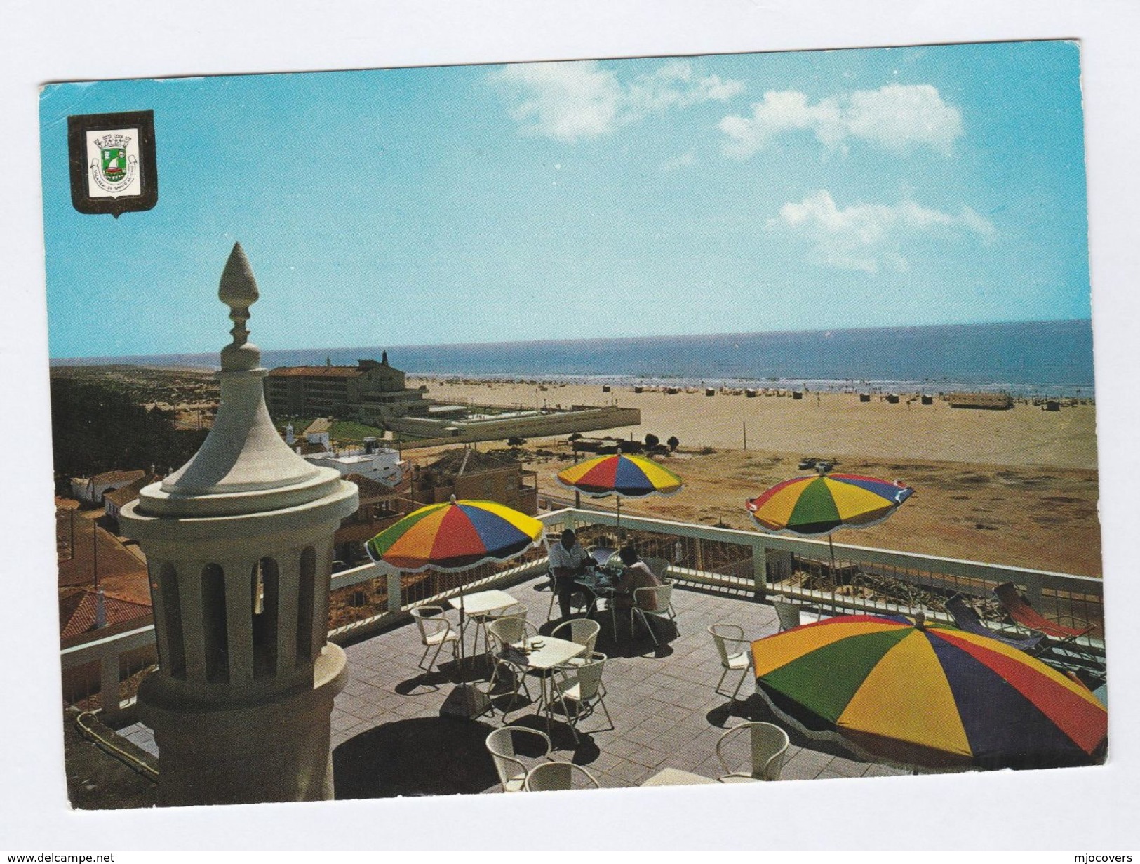 1967 PORTUGAL Stamps COVER (Postcard VILA REAL DE SANTO ANTONIO Praia De Monte Gordo) To GB - Storia Postale