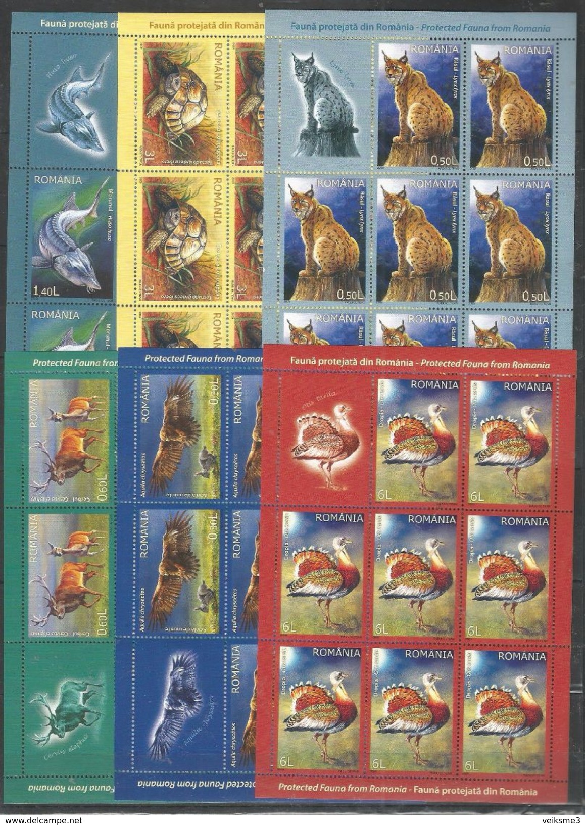 8x ROMANIA - MNH - Art - Animals - Birds - Wild Animals - Fishes - Altri & Non Classificati