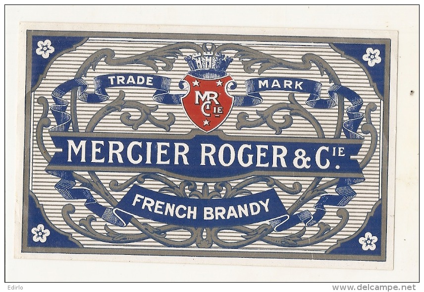 étiquette  - MERCIER ROGER   French Brany - TTB - Whisky
