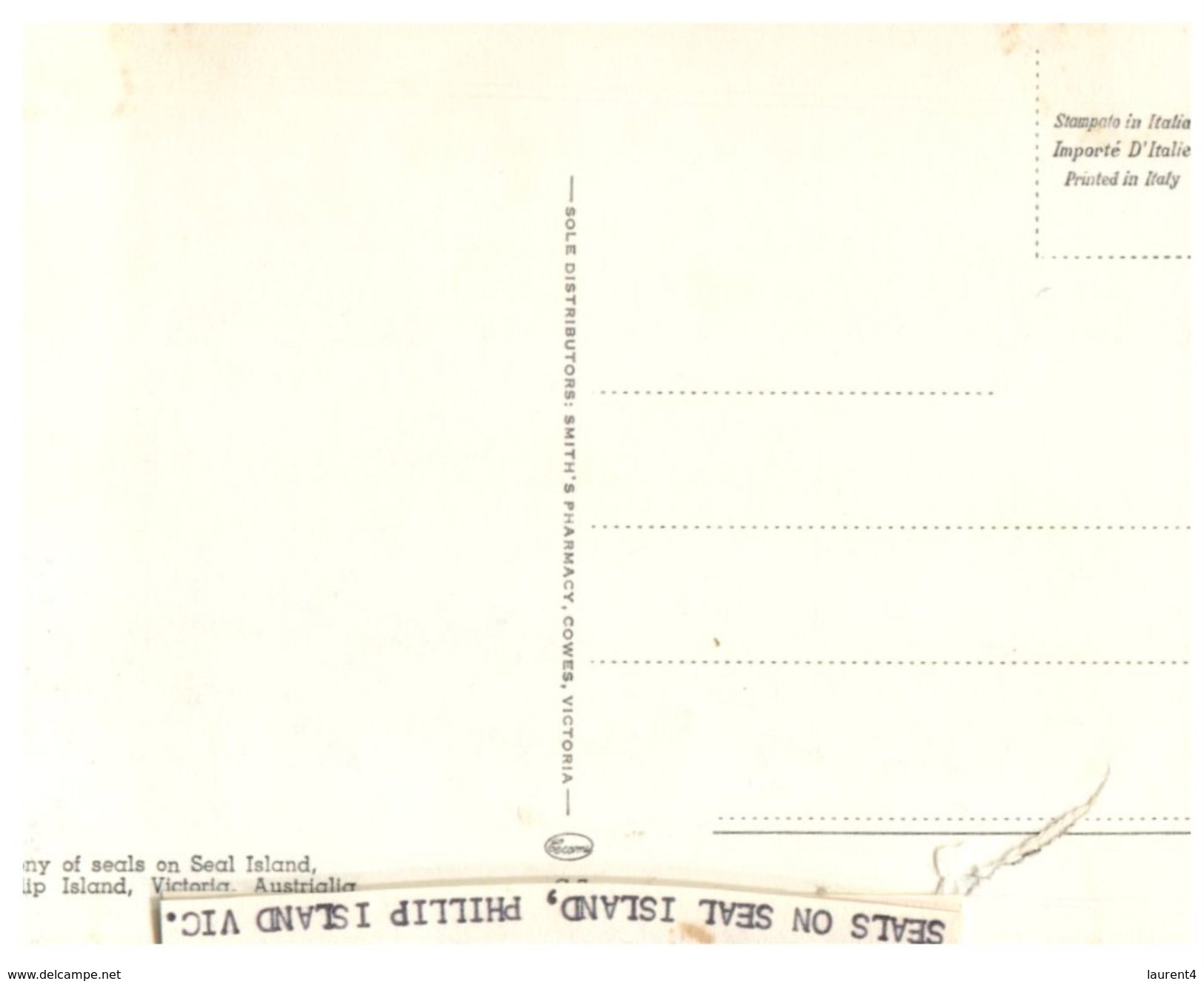 (55) Australia - VIC - Philip Island - Seal Island  (card Cut Down In Size) - Mornington Peninsula