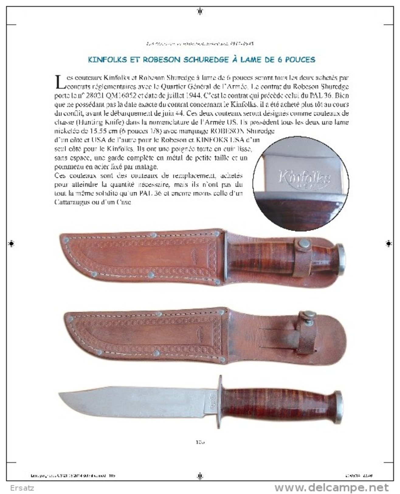 Les Couteaux Et Poignards US 1917-1945. - Knives/Swords
