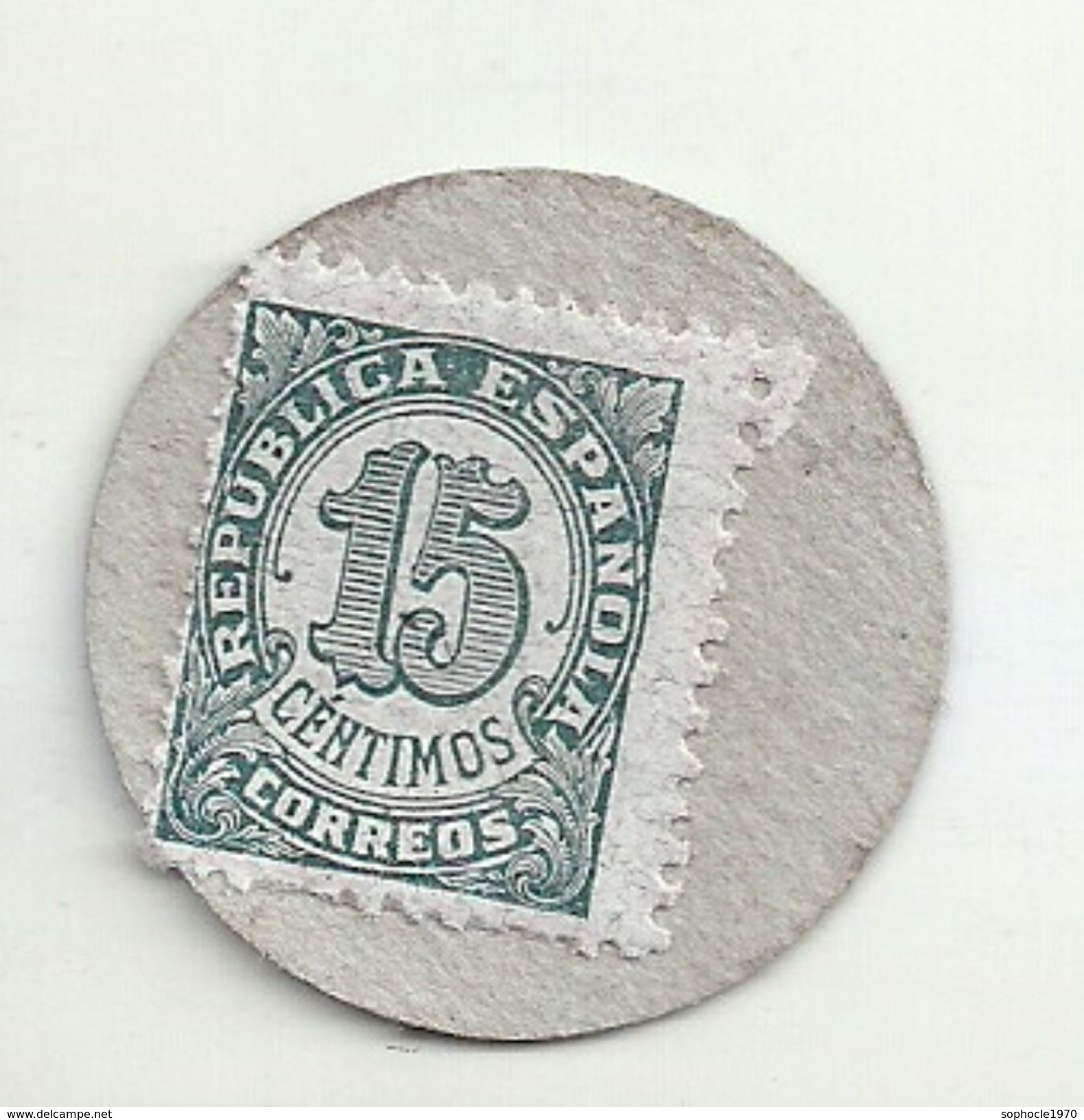 ESPAGNE - 1937 - République Espagnole - CATALOGNE - BARCELONE - Carto Monéda D'Os Provisionnas Monnaie Carton Timbre -  Monedas De Necesidad