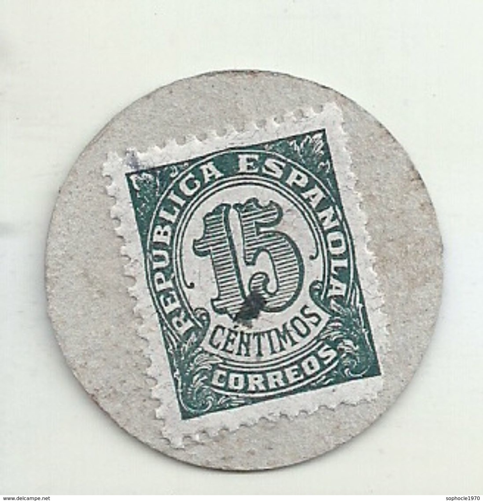ESPAGNE - 1937 - République Espagnole SARAGOSSE - CASPE-  Carto Monéda D'Uso Provisional - Monnaie Carton Timbre -  Monnaies De Nécessité