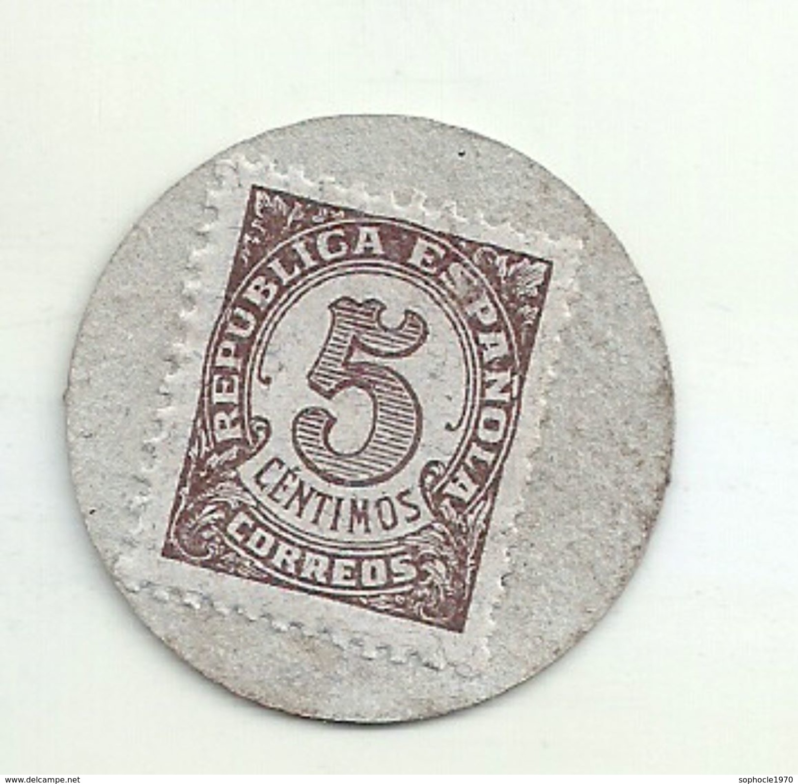 ESPAGNE - 1937 - République Espagnole  BARCELONE-MONTGAT Carto Monéda D'Uso Provisional - Monnaie Carton Timbre -  Monnaies De Nécessité