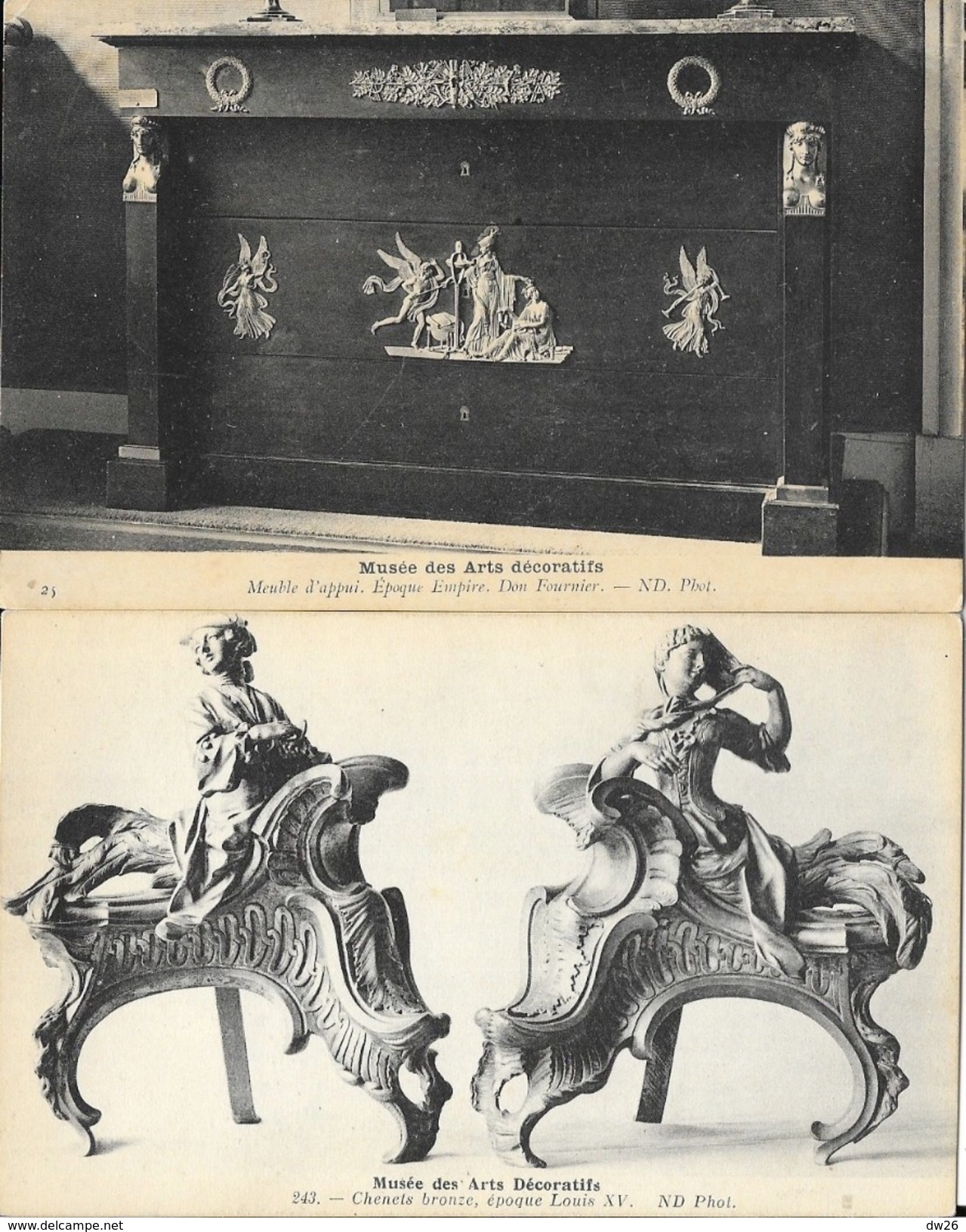 Lot n° 65 de 16 cartes ND - collection du Musée des Arts décoratifs: meubles, mobilier, objets d'art, sculptures...