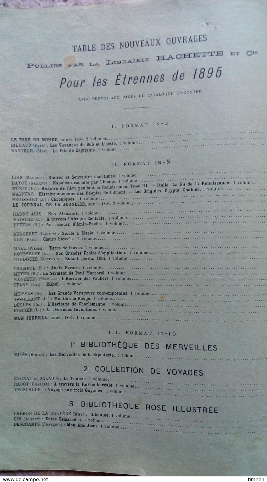 N°47 HACHETTE - CATALOGUE DE LIVRES D' ETRENNES 1895 PARIS - 1er Décembre 1894 Bulletin Trimestriel Des Publications - Autres & Non Classés