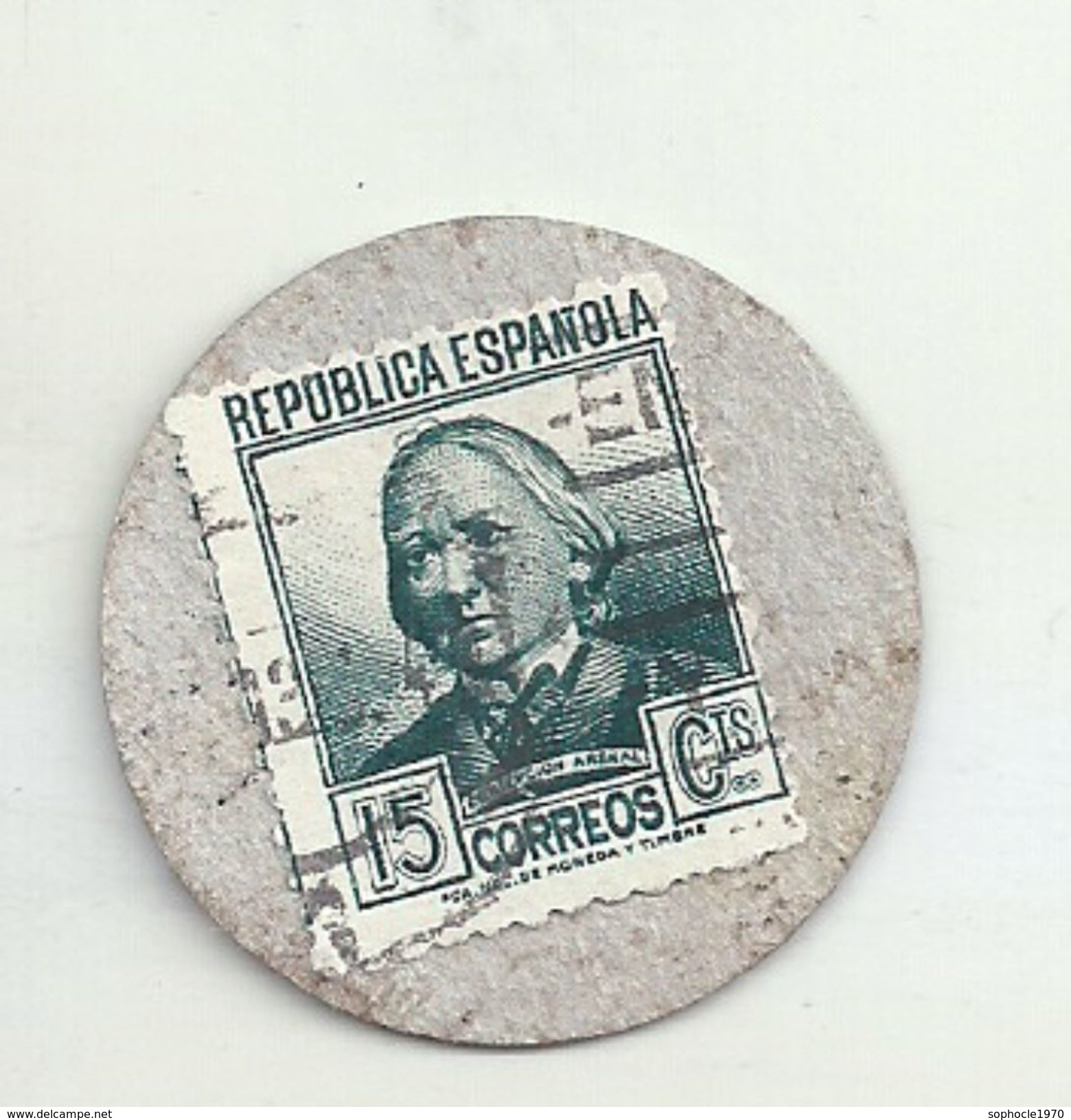 ESPAGNE - 1937 - République Espagnole  CATALOGNR - SEO DE URGEL -  Monéda D'Os Provisionas - Monnaie Carton Timbre -  Noodgeld