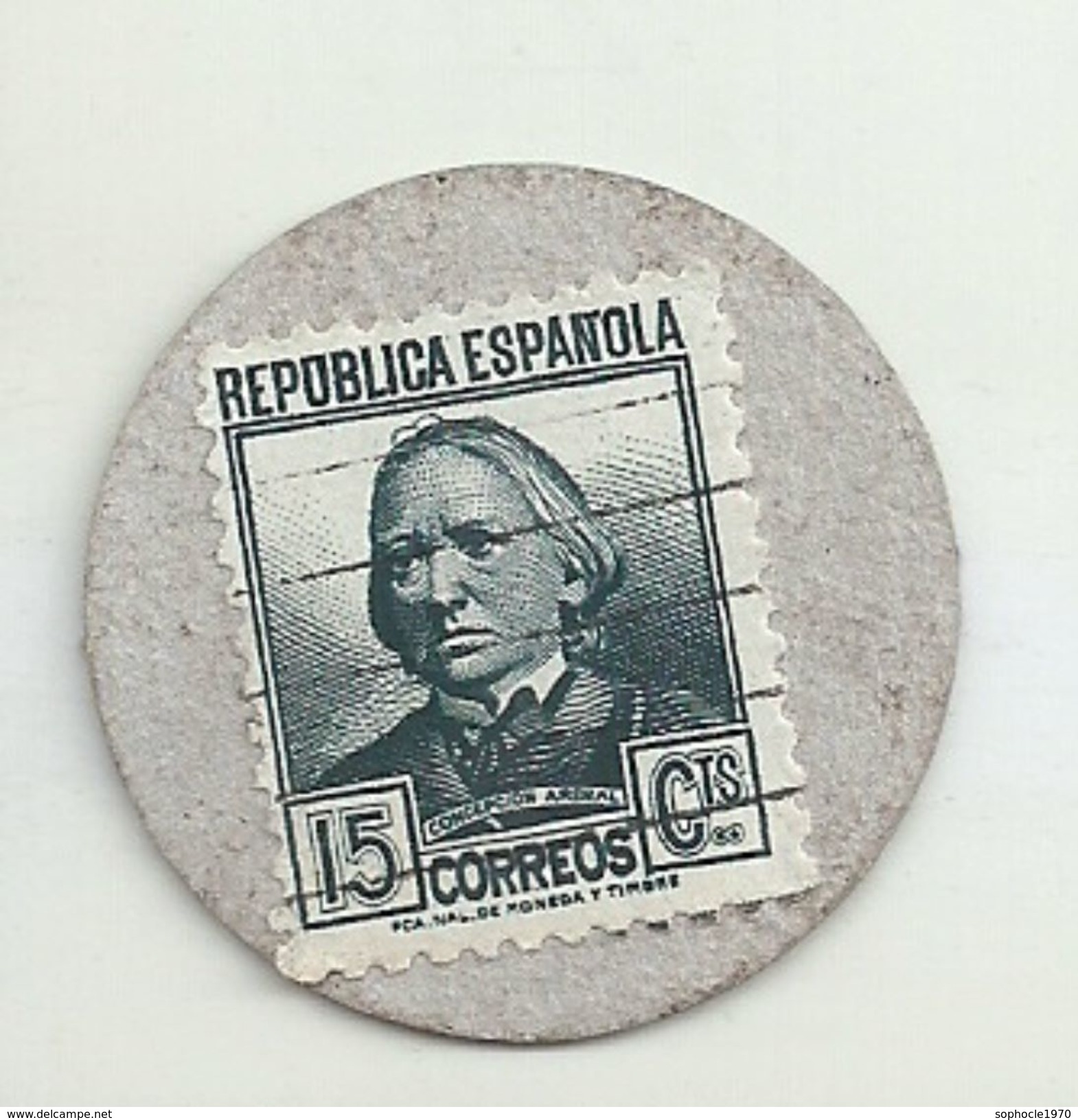 ESPAGNE - 1937 - République Espagnole  CATALOGNE - TORTOSA-  Monéda D'Os Provisionas - Monnaie Carton Timbre -  Noodgeld