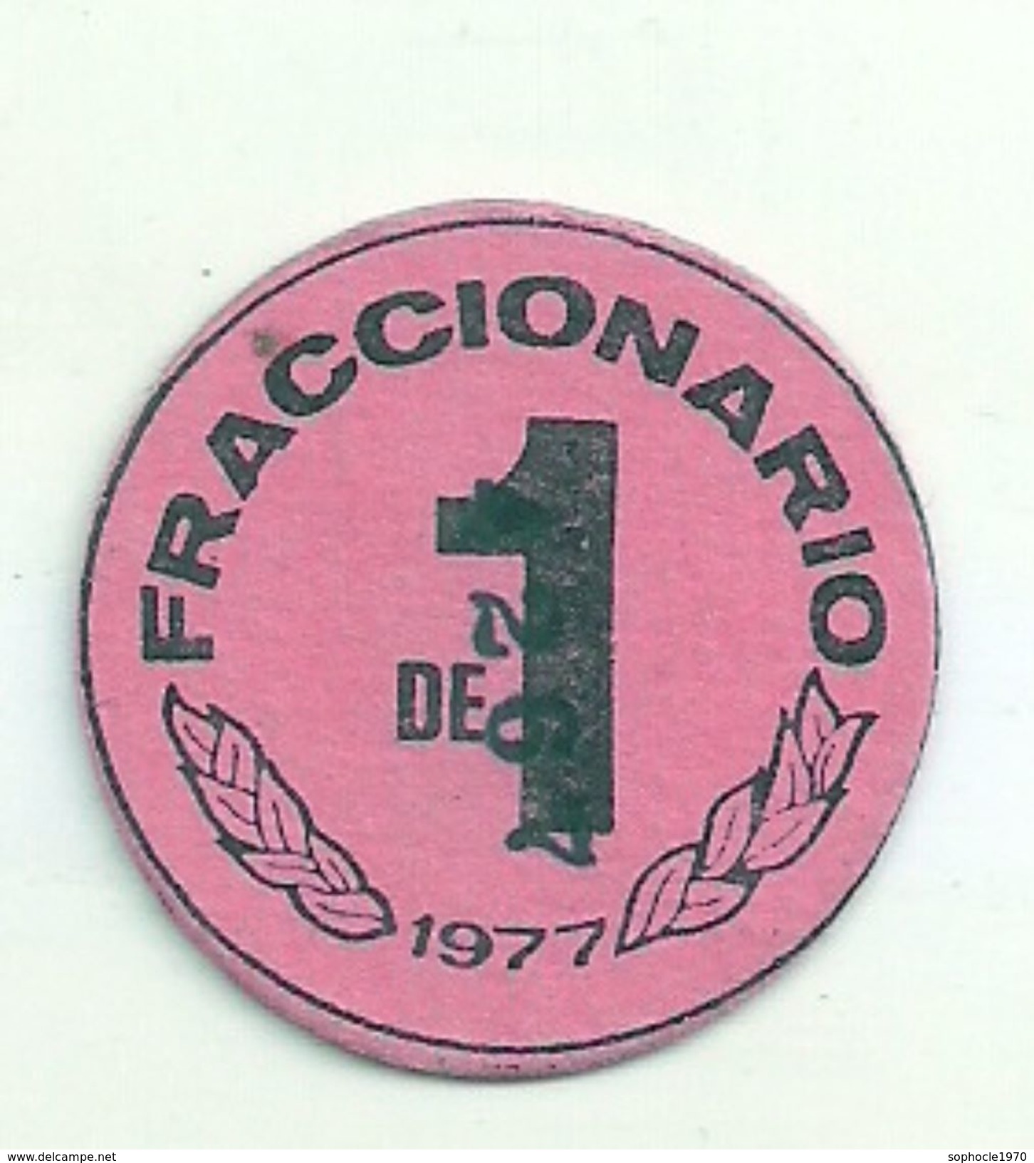ESPAGNE - 1977 - Monnaie De Carton FRACCIONARIO Venta Marcelino Provenza 201 -  Monnaies De Nécessité