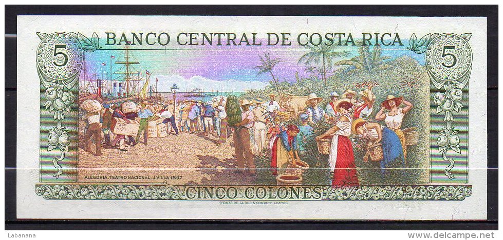 529-Costa Rica Billet De 5 Colones 1989 D585 Neuf - Costa Rica