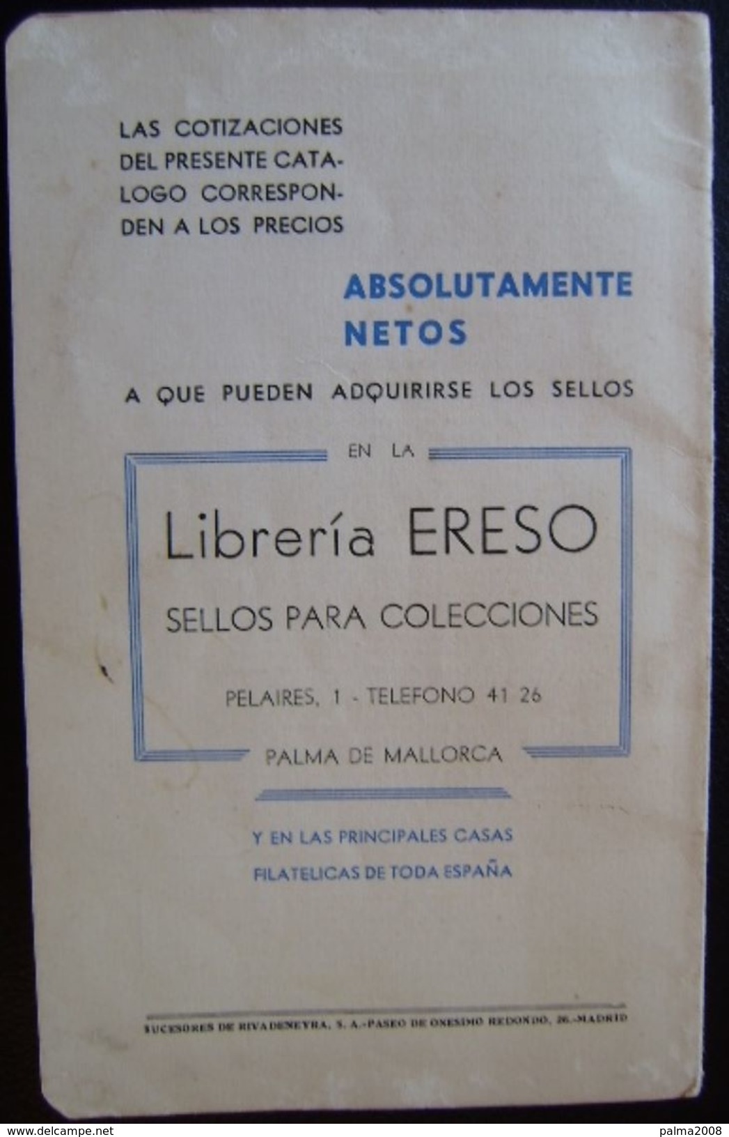 CATALOGO DE ESPAÑA DEL AÑO 1956 DE KRITIKIAN --- VER FOTOS ADICIONALES - - Espagne