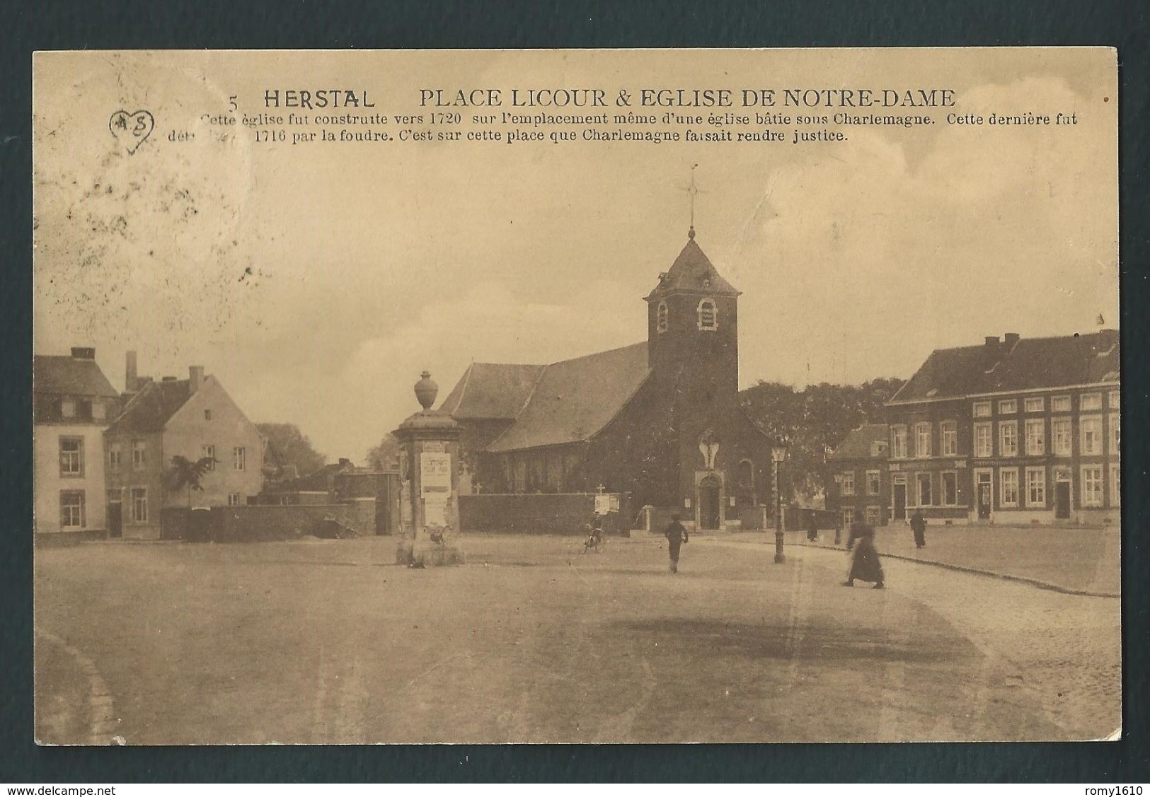 Herstal. Place Licour Et Eglise De Notre Dame.  Scan Recto/verso. - Herstal