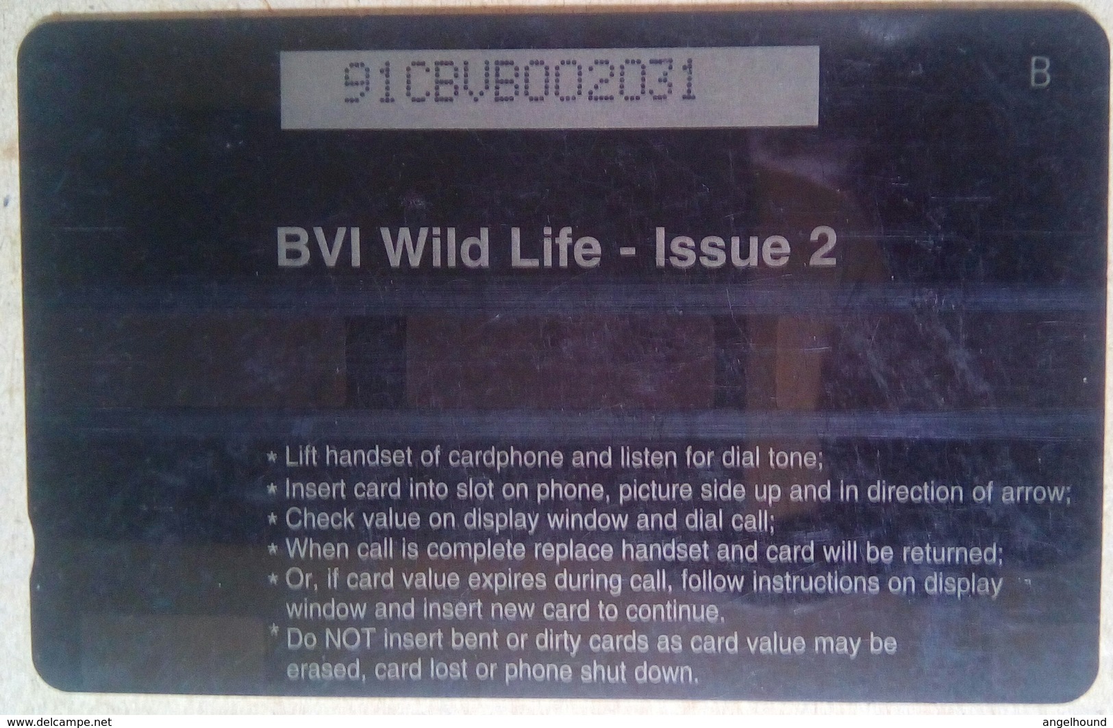 BVI Phonecard US$10 Butterflies 91CBVB English Rev - Jungferninseln (Virgin I.)