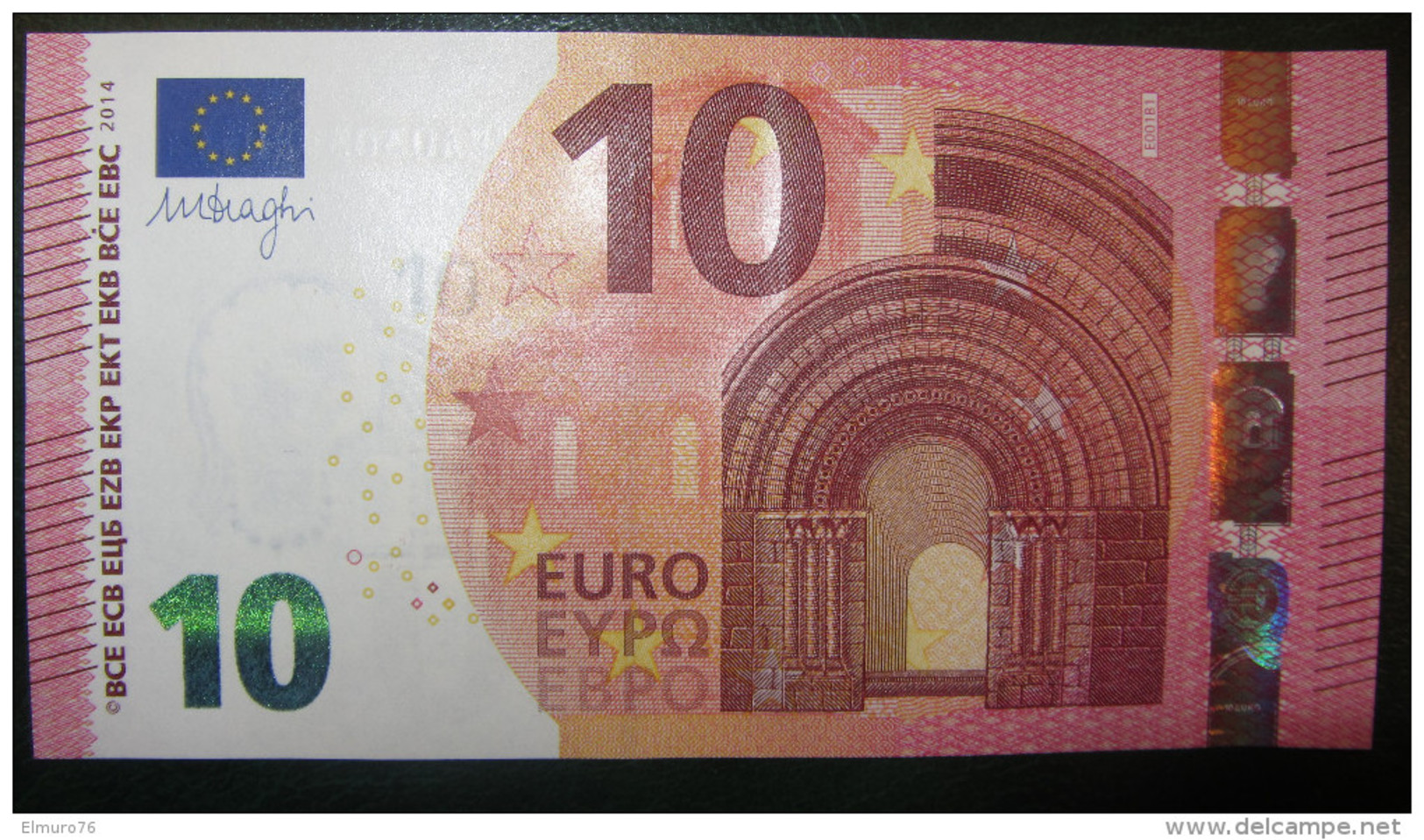 10 Euro E001B2 Serie EA Draghi Perfect UNC - 10 Euro