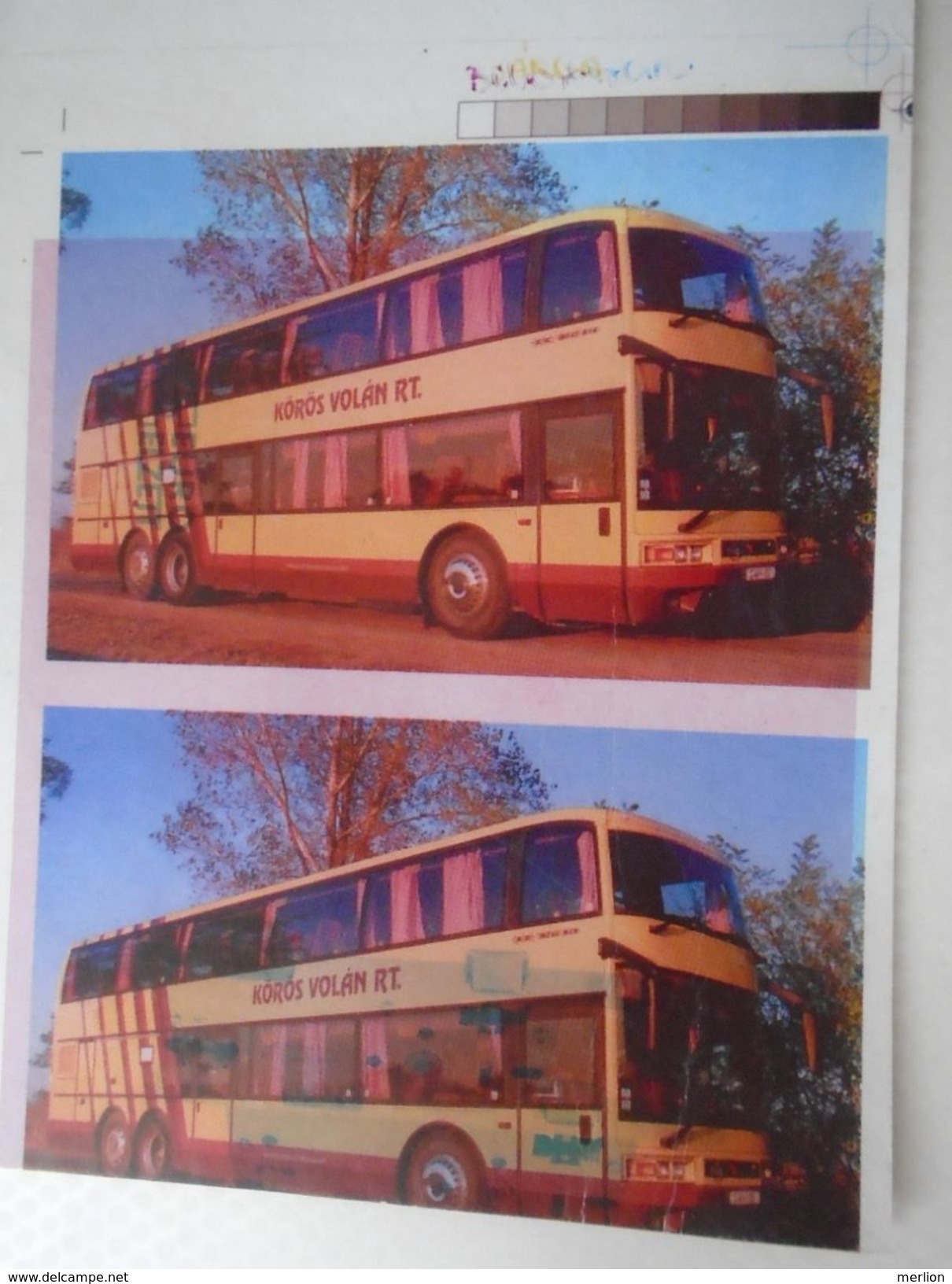 AD00011.07  Impression Défectueuse Defective Printing  Error Calendar  - Autobus Hungary Körös Volan  RARE !!!  Uncut - Formato Piccolo : 1991-00