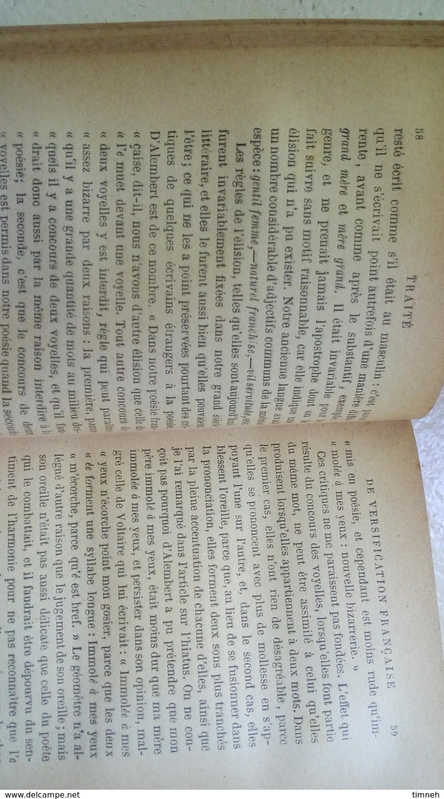 DICTIONNAIRE DES RIMES précédé d'un traité complet de VERSIFICATION P.M QUITARD GARNIER FRERES NOUVELLE EDITION non daté