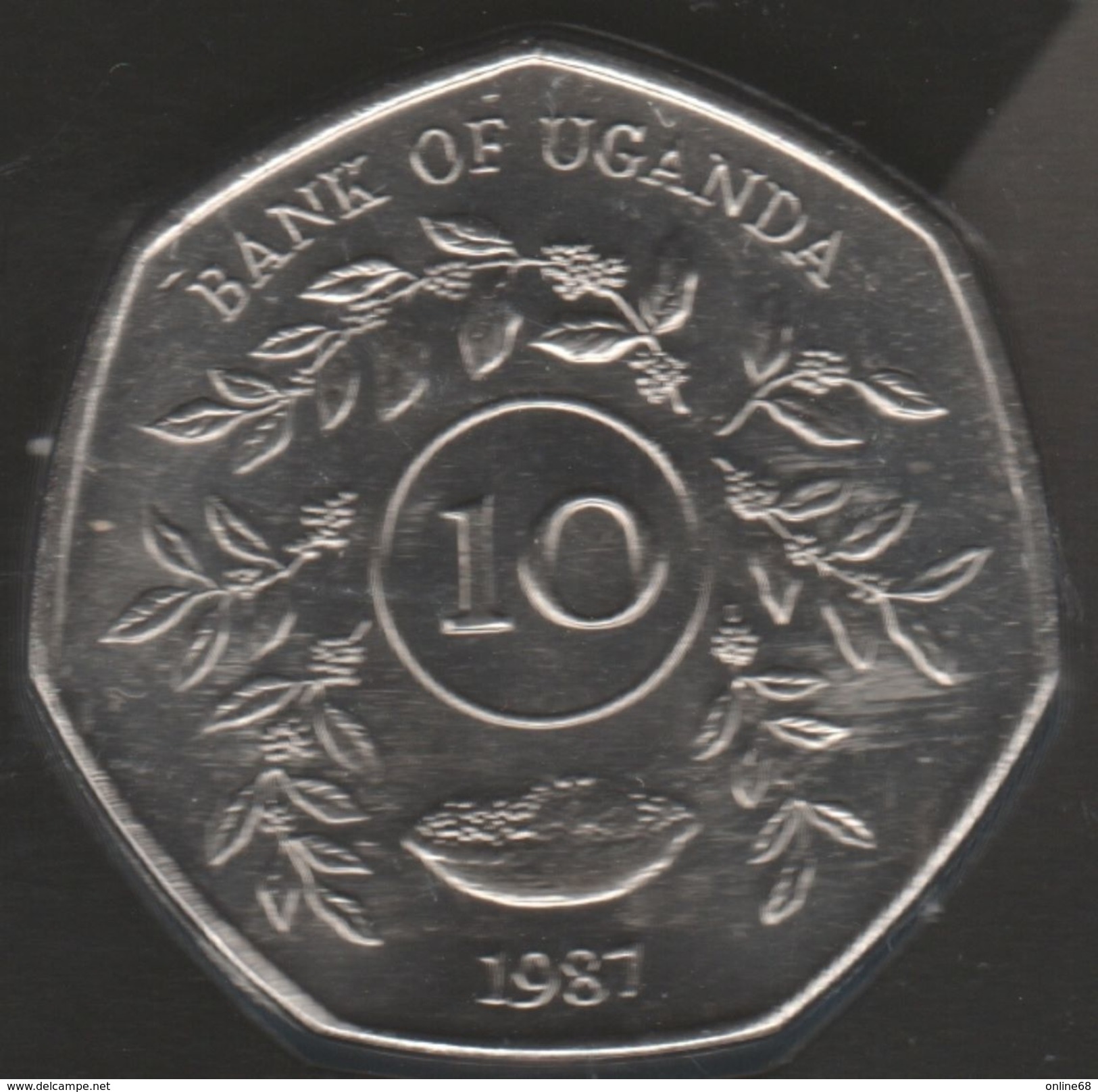 UGANDA 10 SHILLINGS 1987 KM# 29 Heptagonale COIN - Uganda