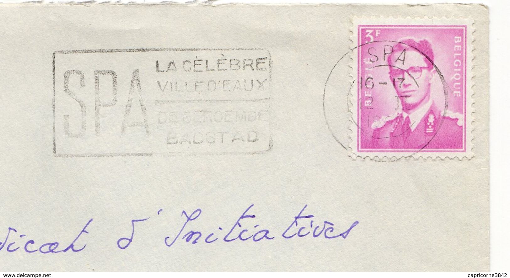 1967 - Belgique - Obl "SPA LA CELEBRE VILLE D'EAU" - Tp Roi Baudoin N°1067 - Other & Unclassified