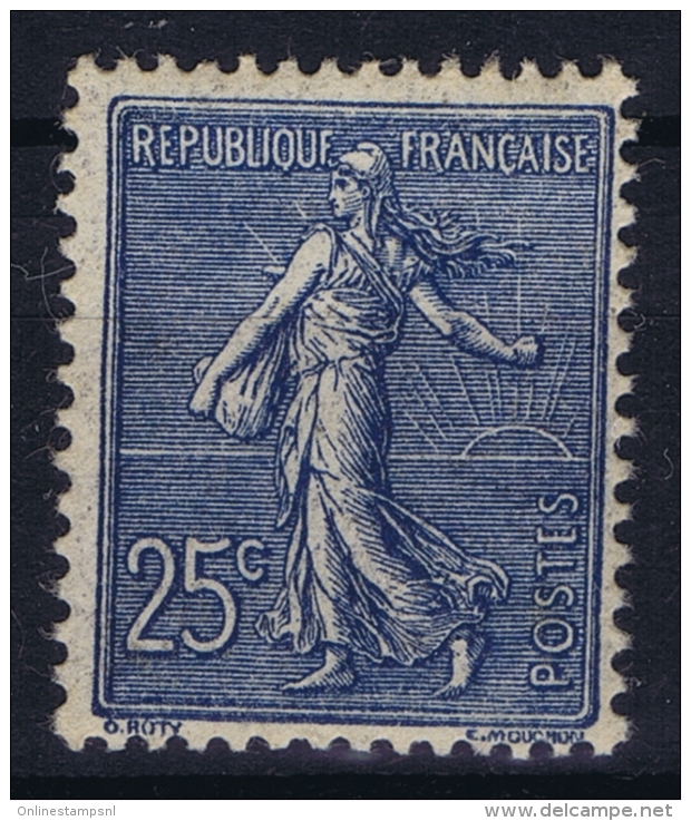 France : Yv 132 Postfrisch/neuf Sans Charniere /MNH/** Bleu Foncé Et Bien Centré - 1903-60 Säerin, Untergrund Schraffiert