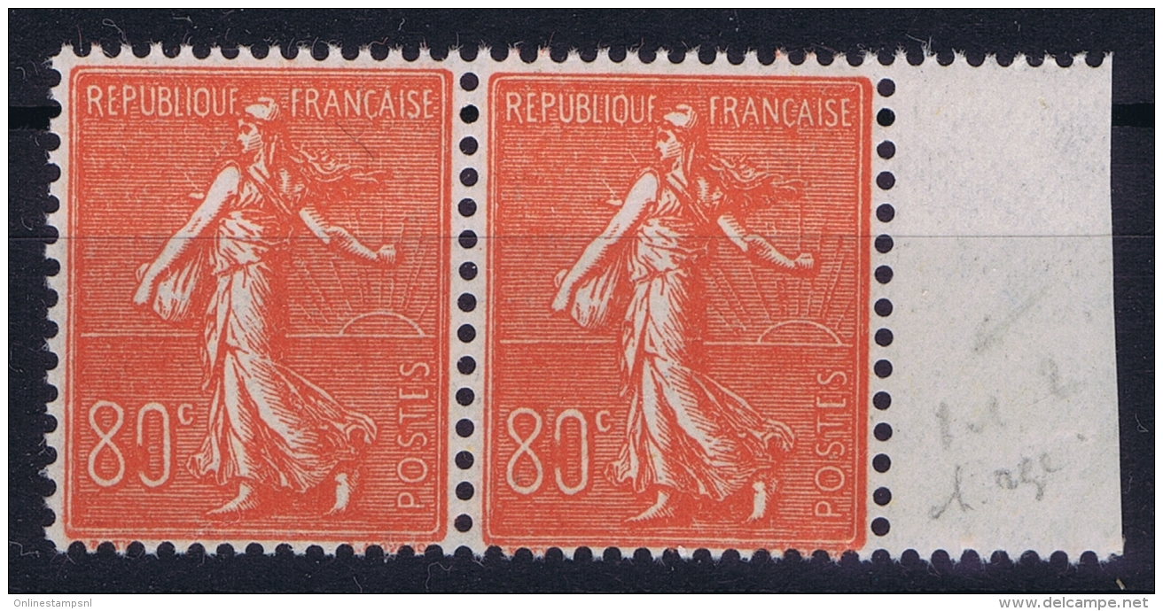 France : Yv 203  Postfrisch/neuf Sans Charniere /MNH/**  O Cassée Au Pair Mauty 203 E - 1903-60 Säerin, Untergrund Schraffiert