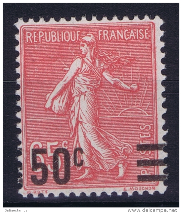 France : Yv 224 Postfrisch/neuf Sans Charniere /MNH/**  Maury 219 H Valeur Sur Valeur Avec Barres RR - 1903-60 Säerin, Untergrund Schraffiert