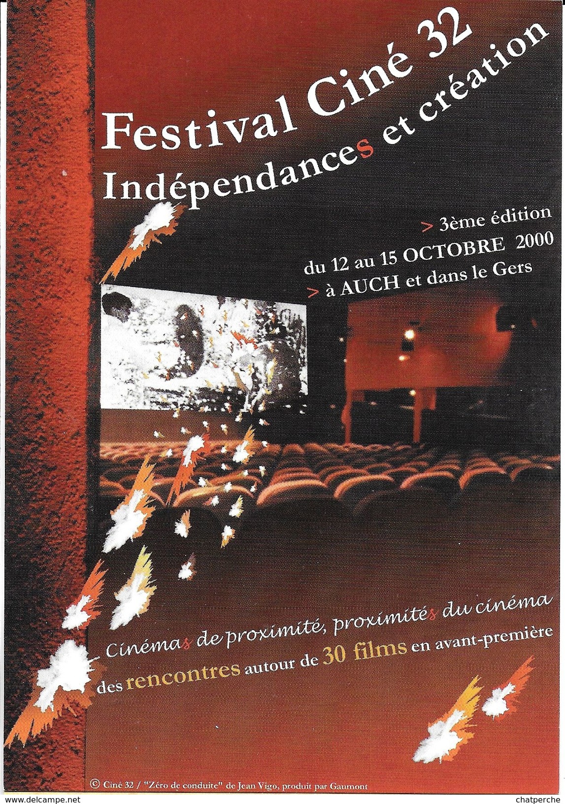 SPECTACLE CINEMA FESTIVAL CINE 32 INDEPENDANCES ET CREATION 2000 AUCH GERS - Altri & Non Classificati