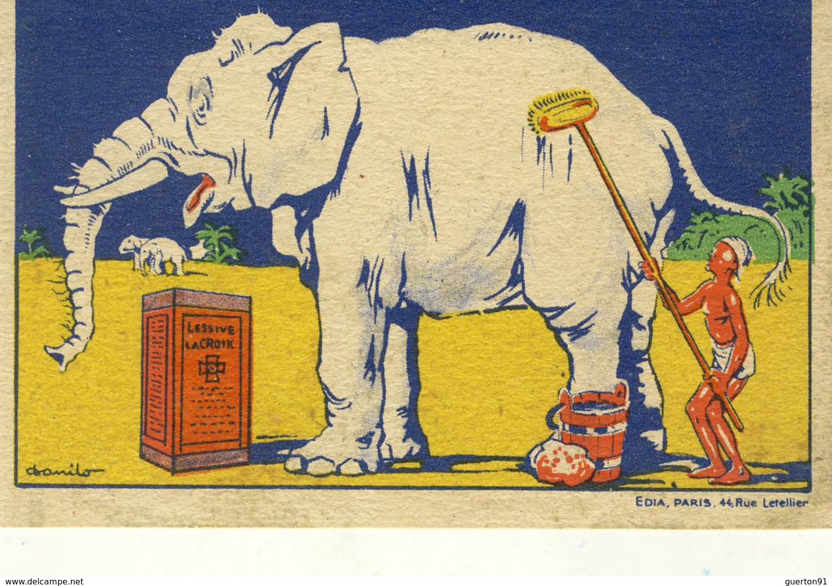 ( CHROMOS) LESSIVE LACROIX (les Animaux Blancs) Elephant    (b.bur Theme) - Autres & Non Classés