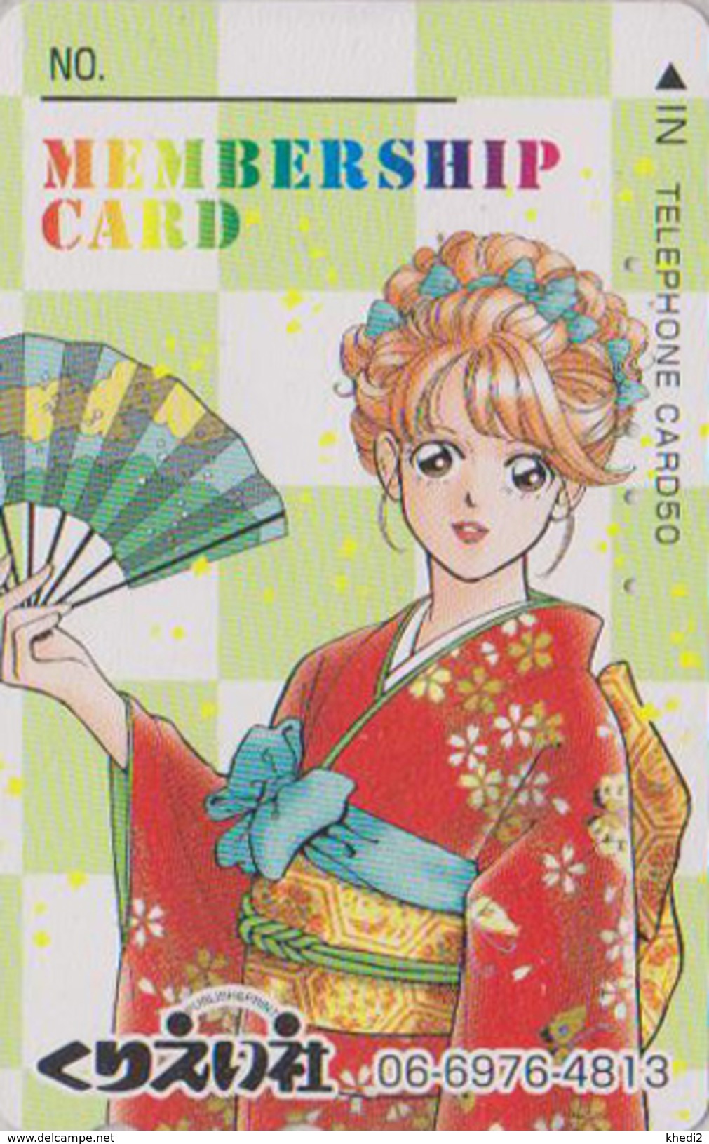 Télécarte Japon / 110-016 - MANGA - Femme Kimono Eventail - Woman Girl & Fan ANIME Japan Phonecard - BD Comics TK - 8360 - BD