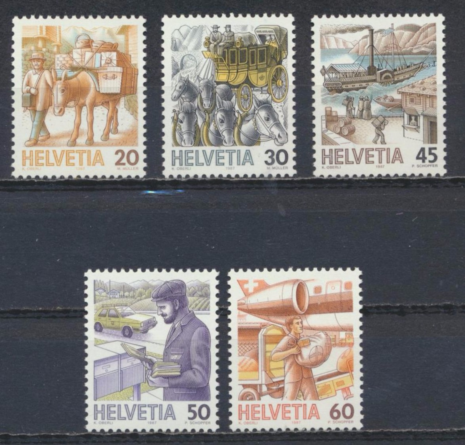 °°° SVIZZERA - Y&T N°1264/68 - 1987 MNH °°° - Neufs