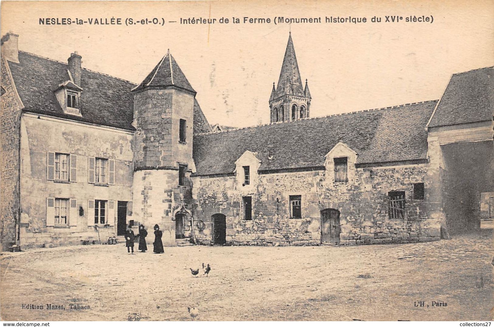 95-NESLES-LA-VALLEE- INTERIEUR DE LA FERME MONUMENT HISTORIQUE DU XVI E S - Nesles-la-Vallée