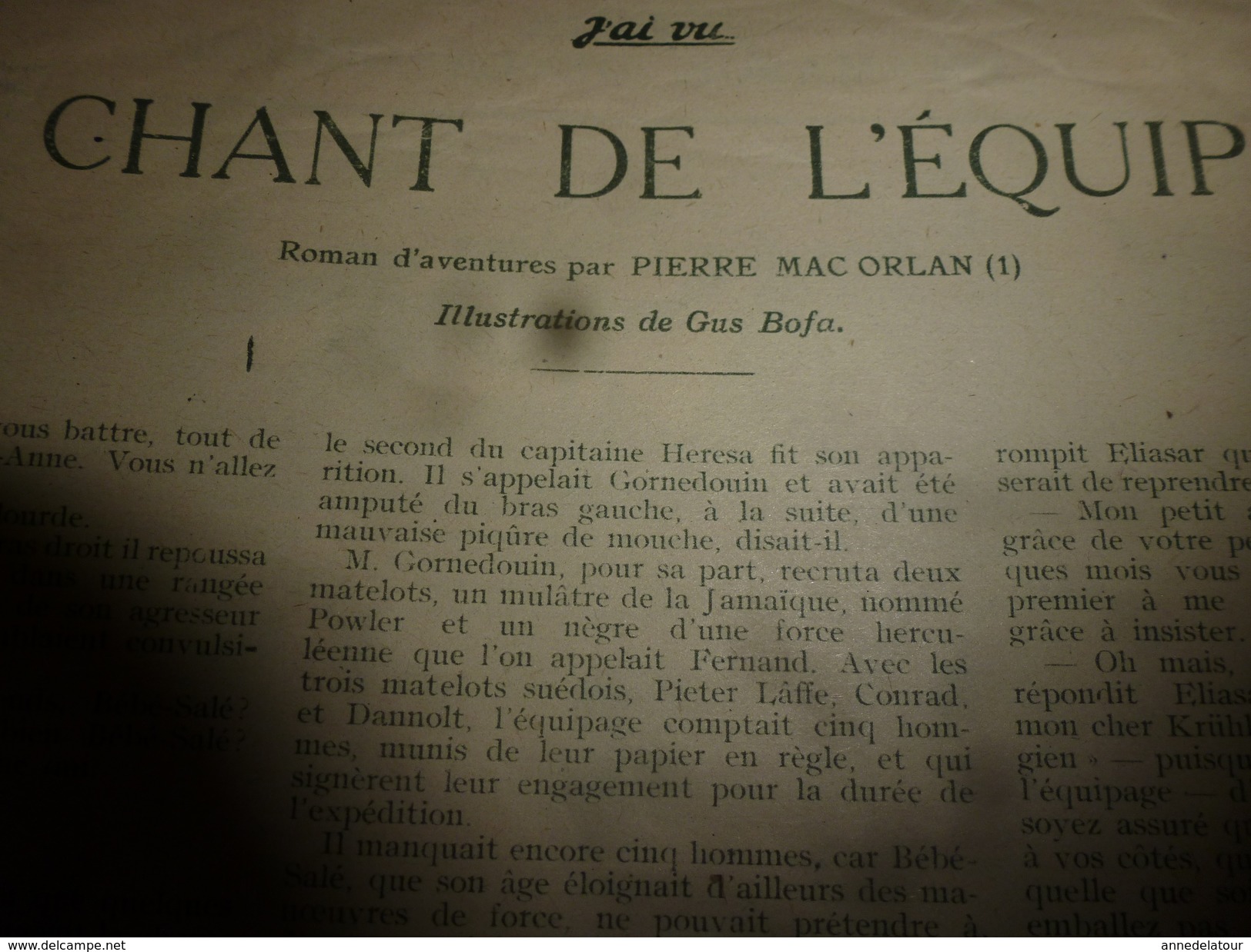 1917 J'AI VU: Danseuse Jane Ronsay; LE CHANT DE L'EQUIPAGE roman par Mac Orlan, ill. de Gus Bofa; Atterrissage saucisse