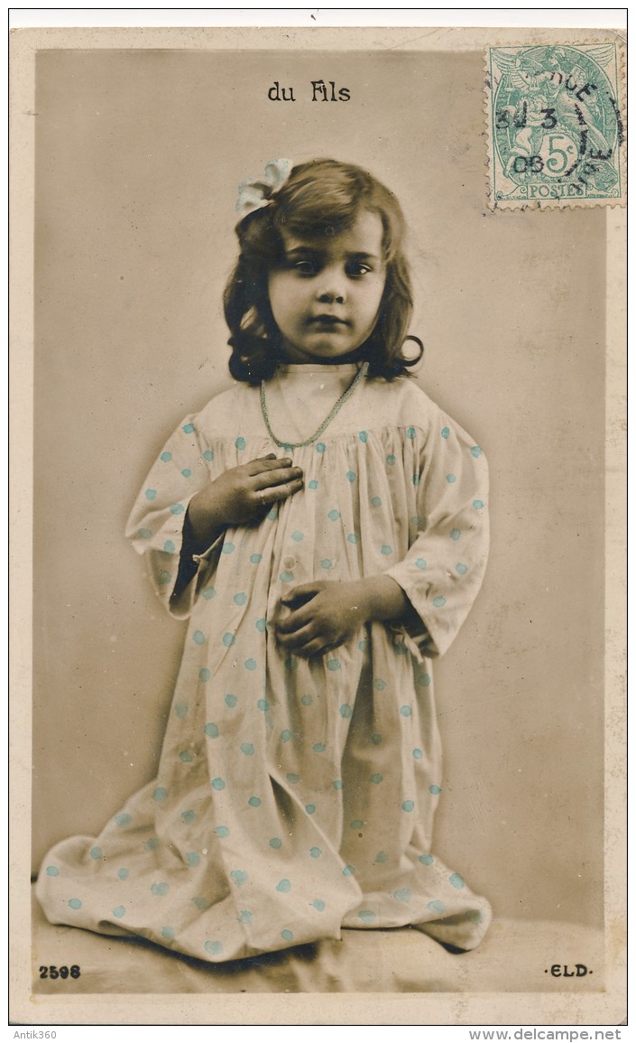 Série De 3 Cartes La Prière Jeune Fille Notre Père Carte-Photos 1906 - Altri & Non Classificati