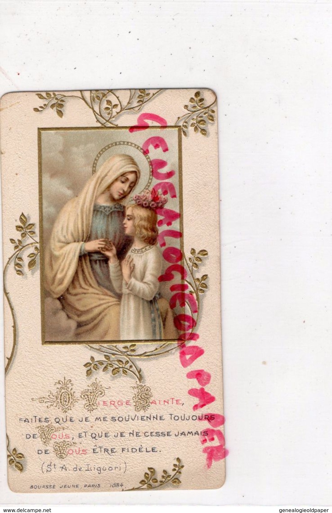 87 -LIMOGES- EGLISE ST SAINT MICHEL DES LIONS -SOUVENIR 1ERE COMMUNION MADELEINE BRACHET 17 JUIN 1909-VIERGE SAINTE - Devotion Images