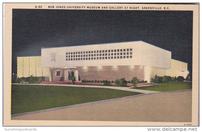 South Carolina Greenville Bob Jones Universsity Museum And Gallery At Night - Greenville