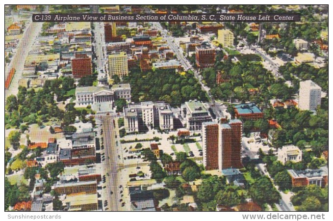 South Carolina Columbia Aerial View Of Business Section - Columbia