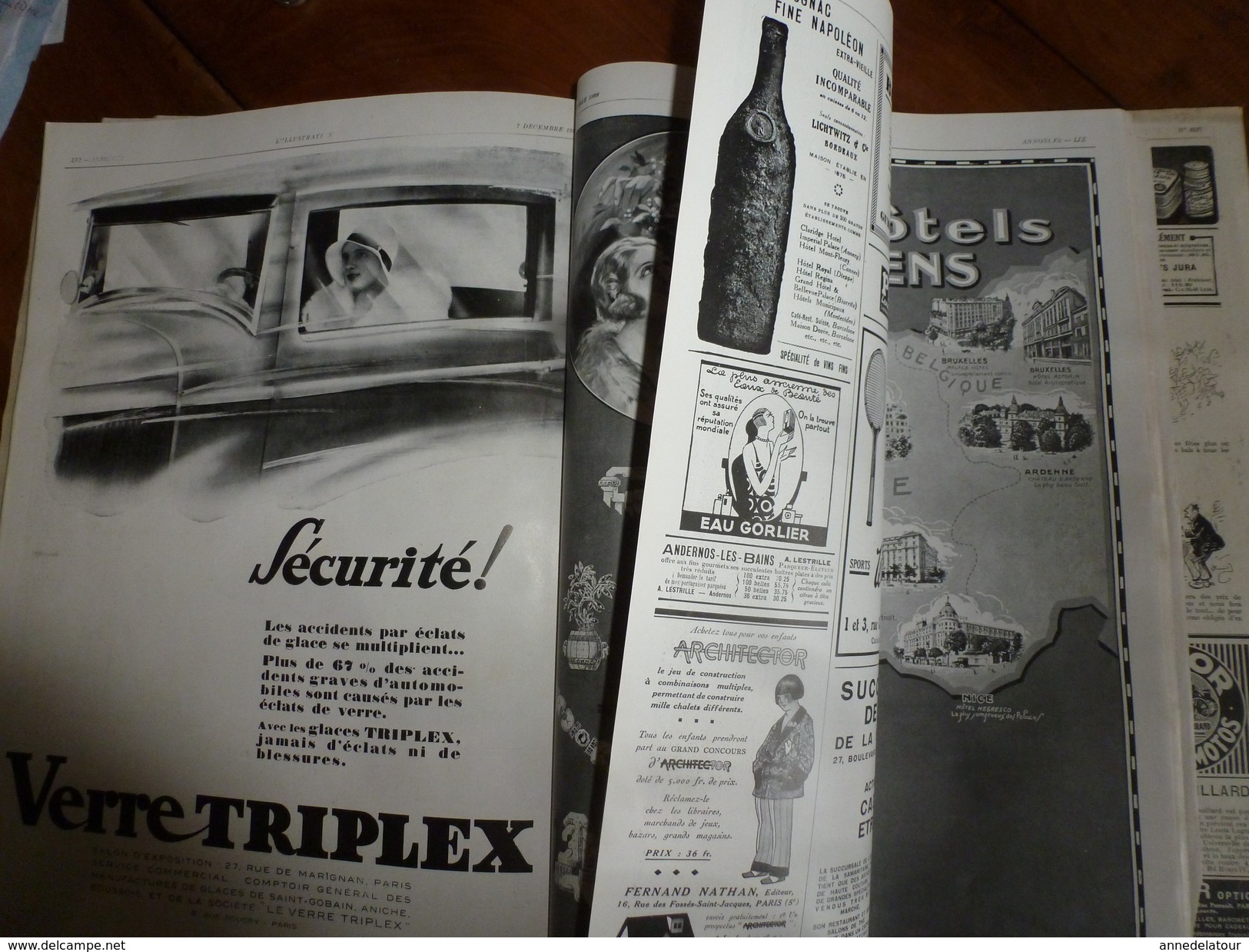 1929 L'ILLUSTRATION spécial NOËL:Pubs,dont coul. La vache qui rit;Les belles reliures;Estampes japon;Bars de Paris;etc