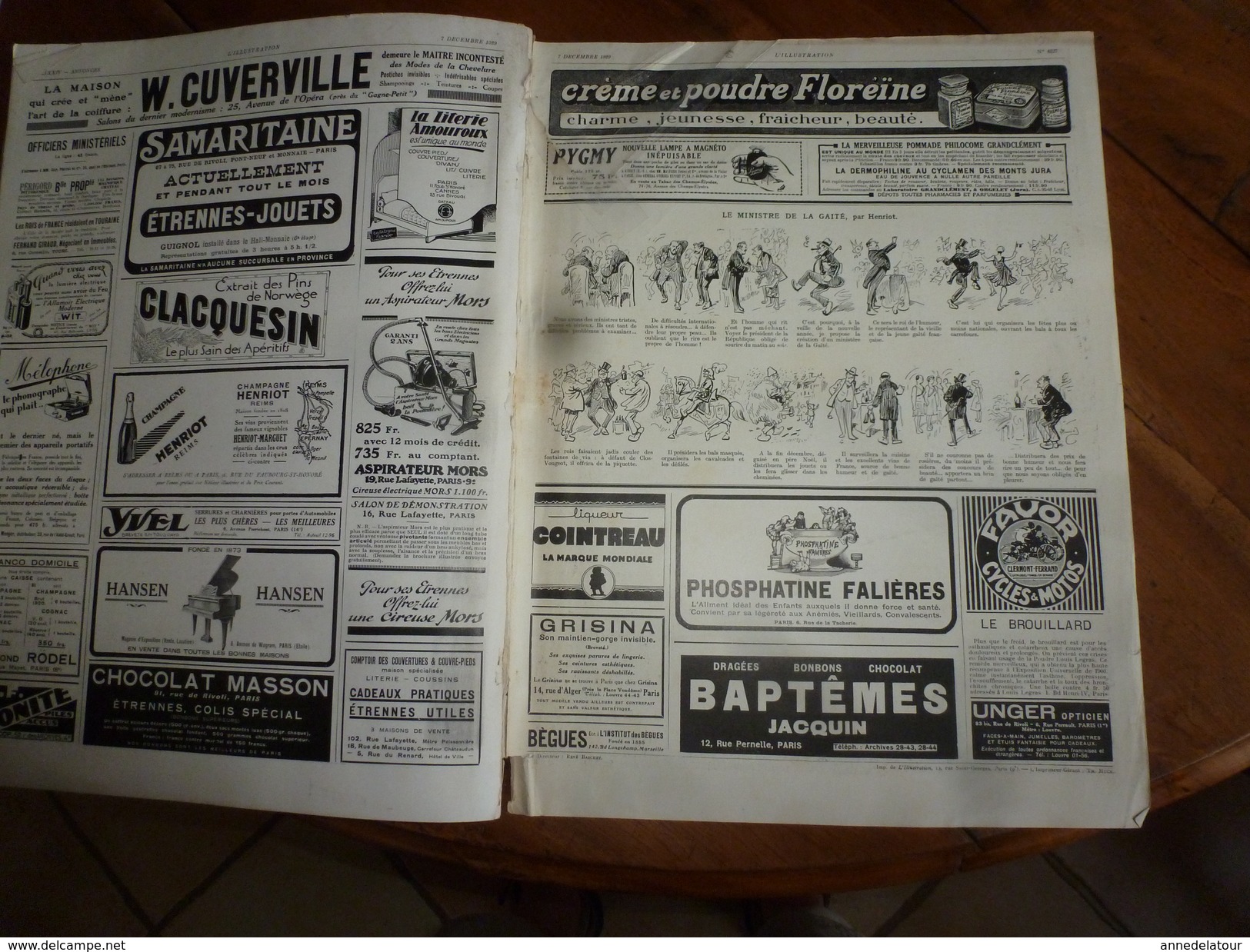 1929 L'ILLUSTRATION spécial NOËL:Pubs,dont coul. La vache qui rit;Les belles reliures;Estampes japon;Bars de Paris;etc
