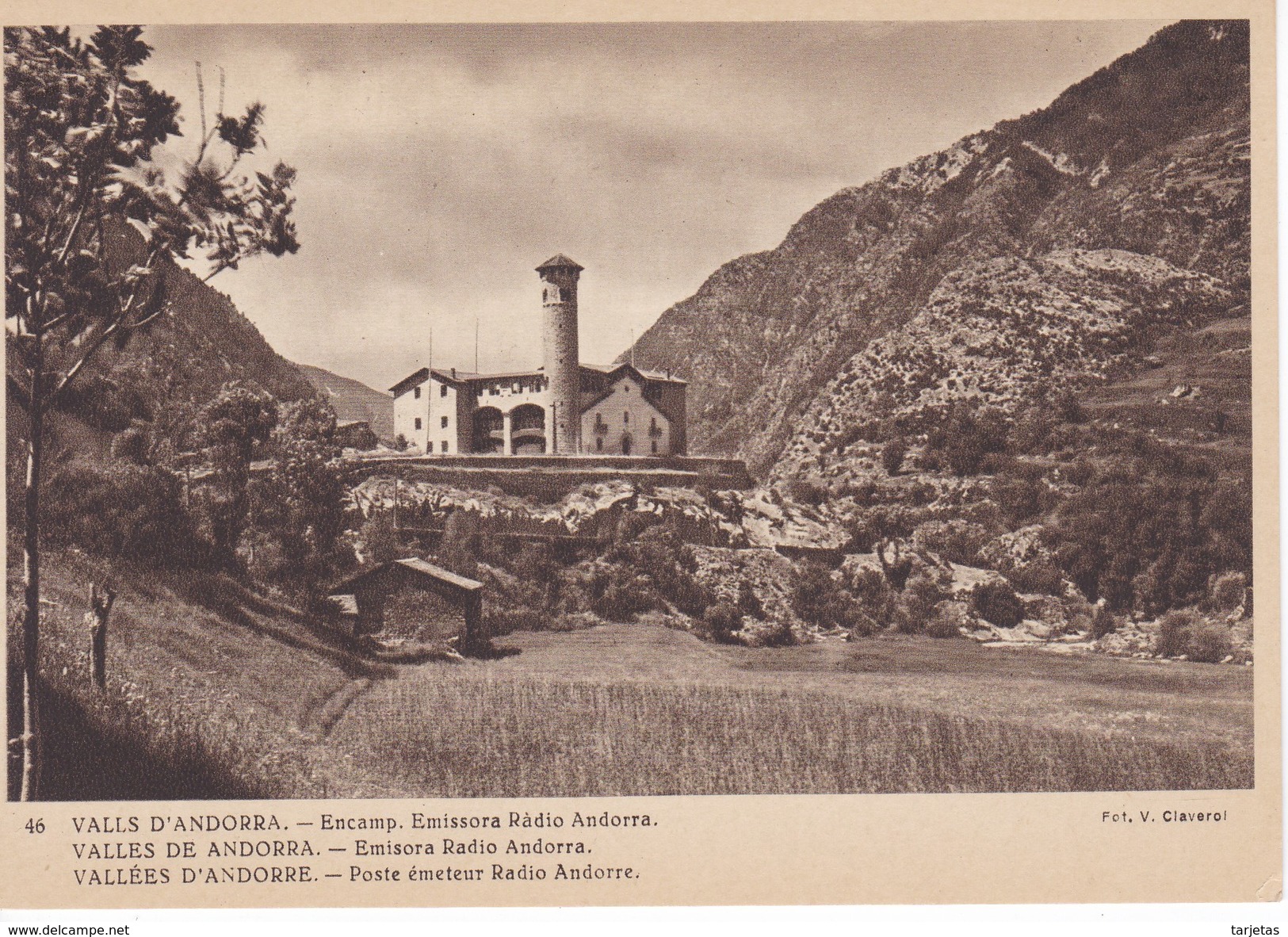 POSTAL DE ANDORRA DE ENCAMP. EMISORA DE RADIO ANDORRA (VALENTI CLAVEROL) - Andorra