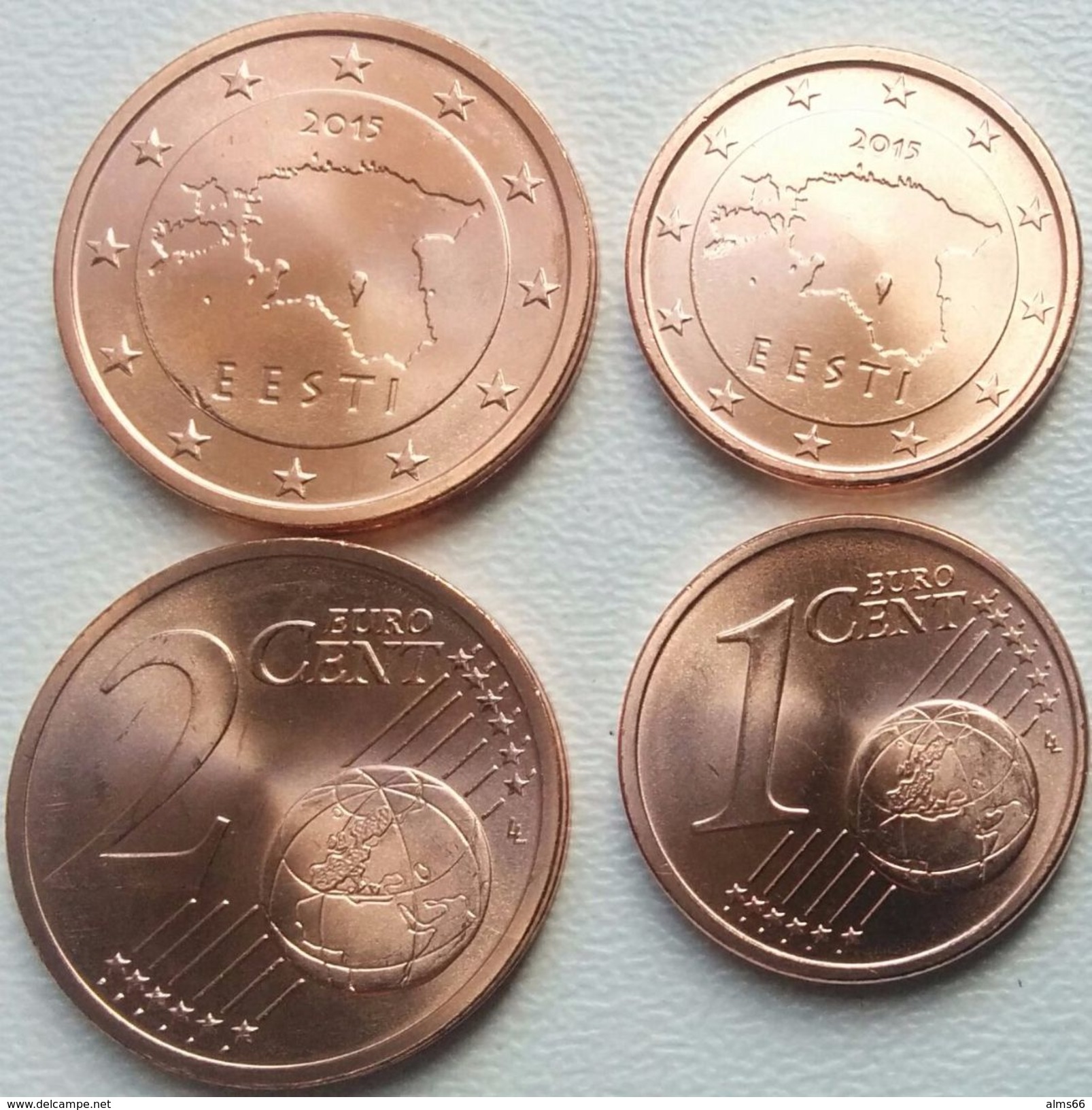 Eurocoins Estonia 1+2 Cents 2015 UNC / BU - Estland