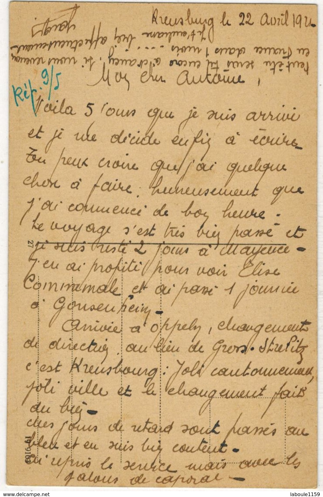 ALLEMAGNE DEUTSCHLAND KREUZBURG O S : Wilhelmstrasse - Voyagé En 1921 De Kreuzburg - Kreuzberg