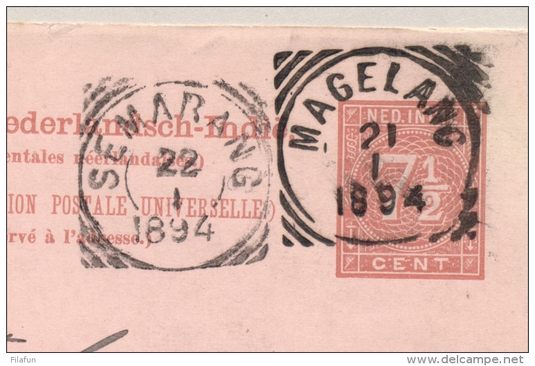 Nederlands Indië - 1894 - 7,5 Cent Briefkaart Van VK MAGELANG Naar Hennef / Deutschland - Nederlands-Indië