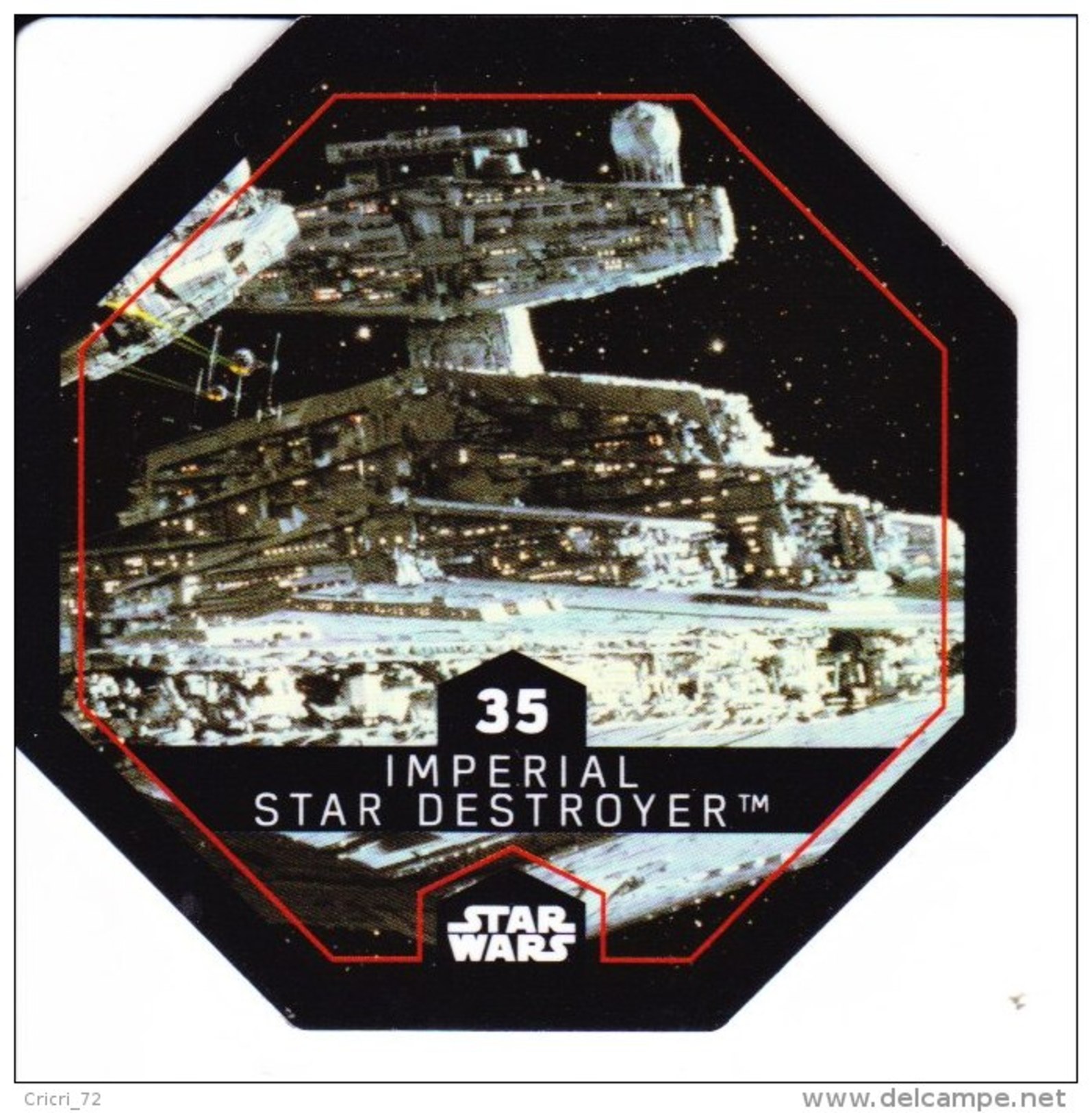 STAR WARS 2015 Vignette Jeton Image Carte LECLERC Disney Numéro 35 Imperial Star Destroyer - Episode I