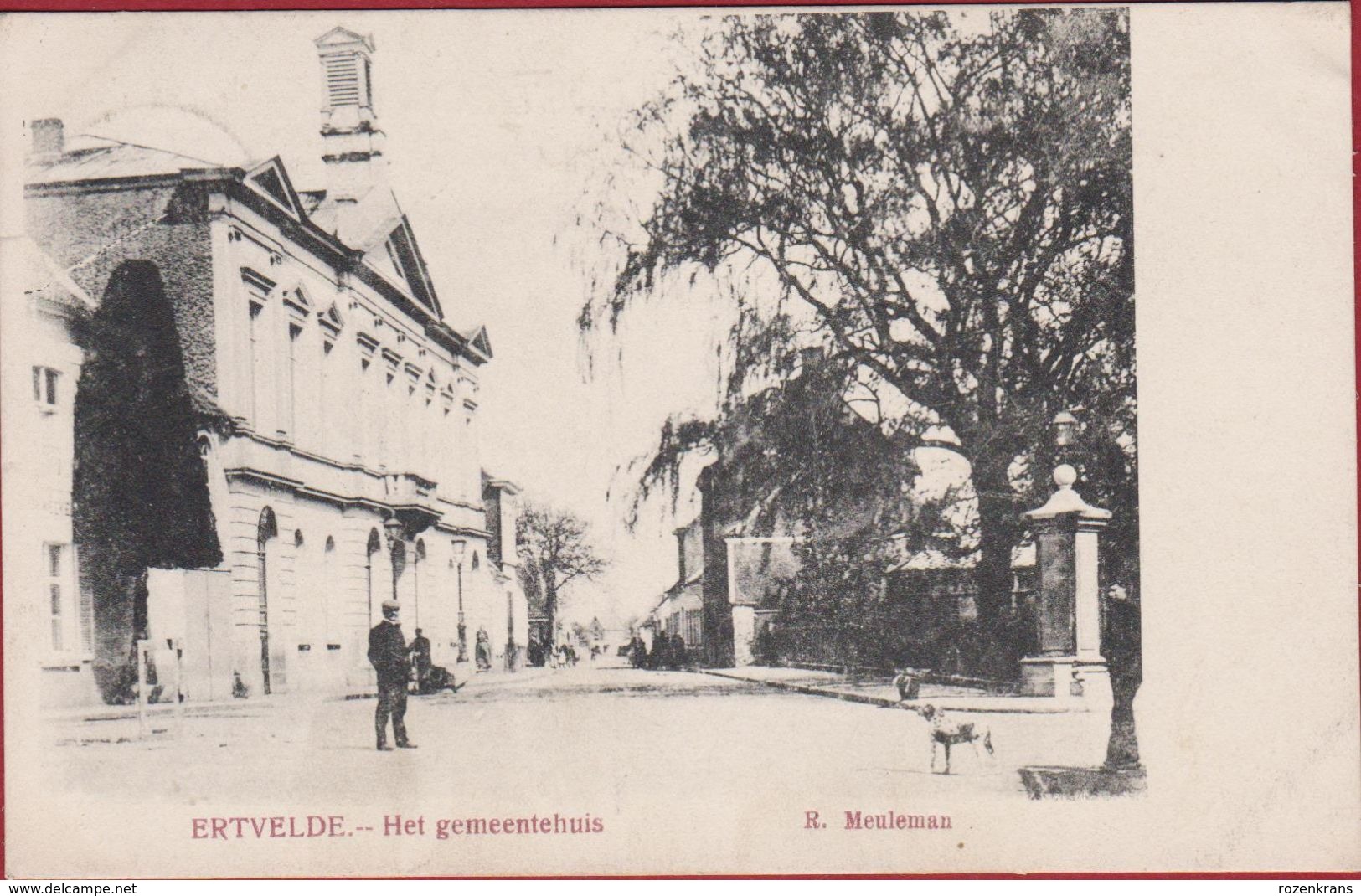 Ertvelde 1908 Het Gemeentehuis Evergem Oost-Vlaanderen (in Zeer Goede Staat) Edit. R. Meuleman - Evergem