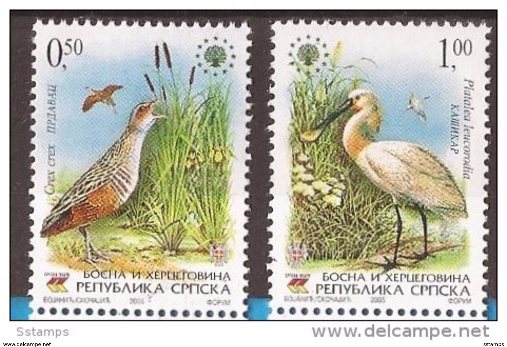 2005  355-56  WWF  BOSNIA REPUBLIKA SRPSKA FLORA FAUNA W.W.F.BIRDS PROTECTION NATURA EUROPA NEVER HINGED - Neufs