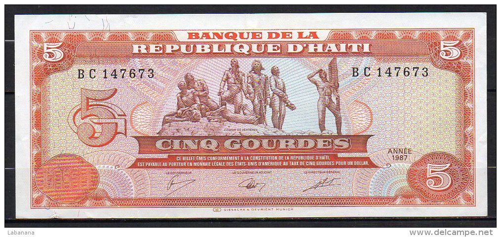 518-Haiti Billet De 5 Gourdes 1987 BC147 Neuf - Haïti